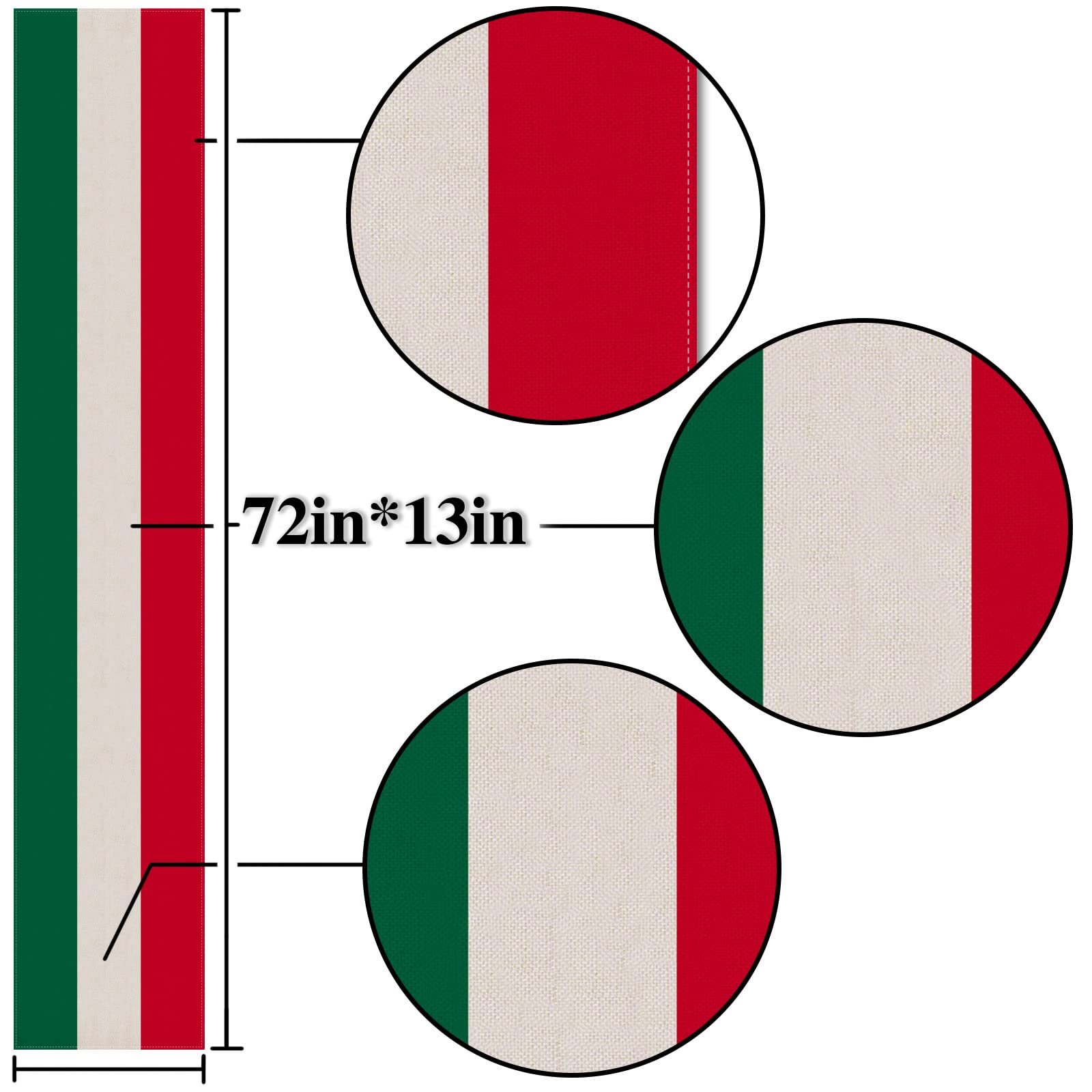 Nepnuser Italy Table Runner for Italian Themed Party Decoration Home Kitchen Dining Room Dinner Linen Table Decor (13'' x 72'')