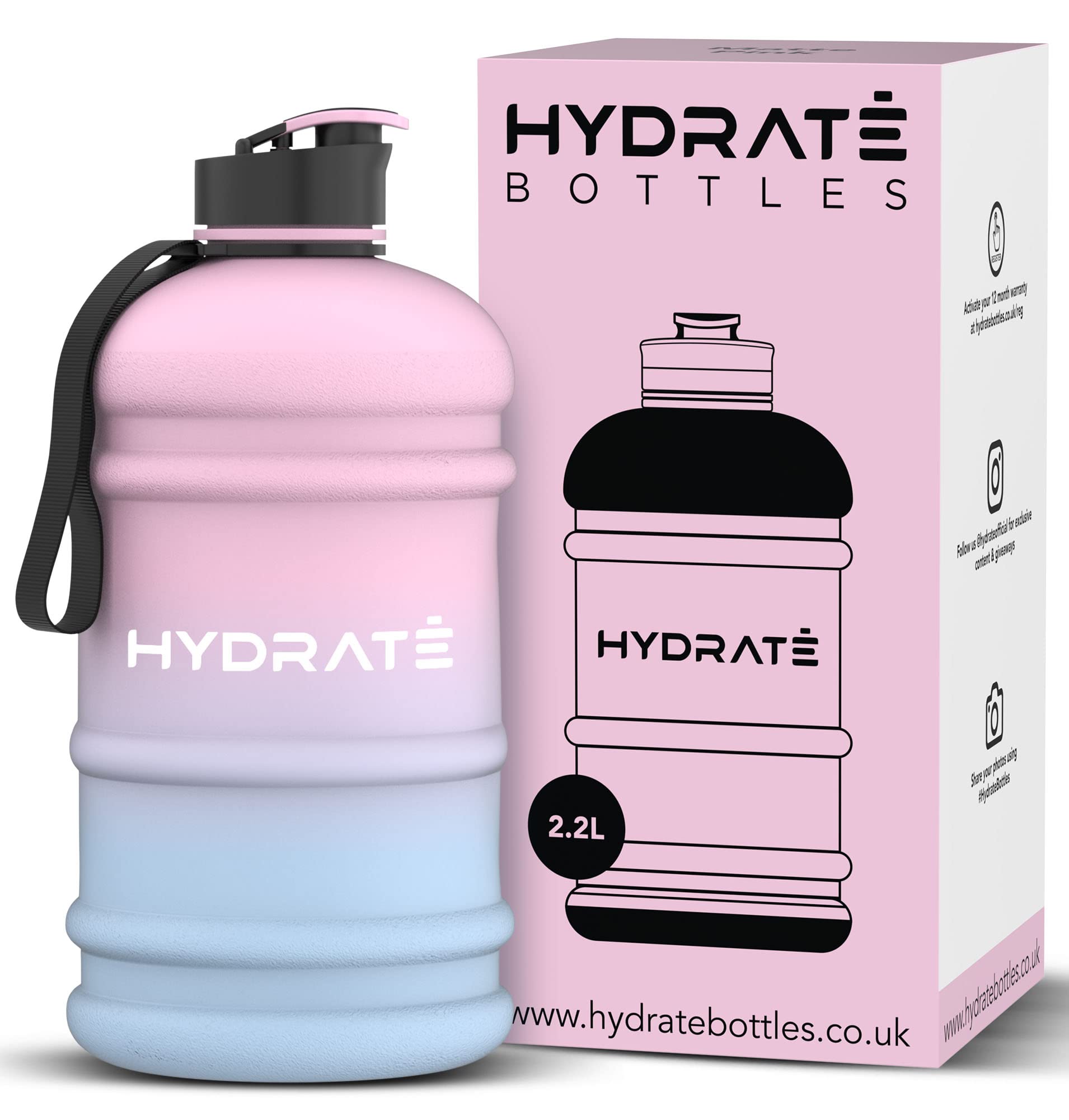 Hydrate Xl Gym Water Bottle For Men - Half Gallon Water Jug, Perfect For Hydration - Flip Cap Large Sports Bottle With Leak Proo