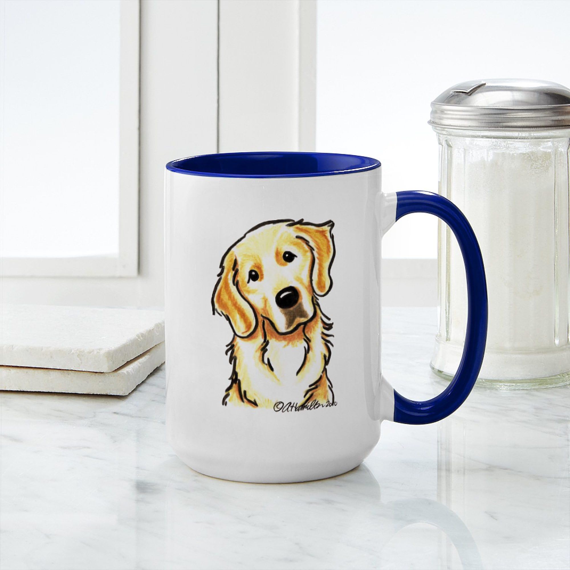 CafePress Golden Retriever Portrait Large Mug 15 oz (444 ml) Ceramic Coffee Mug