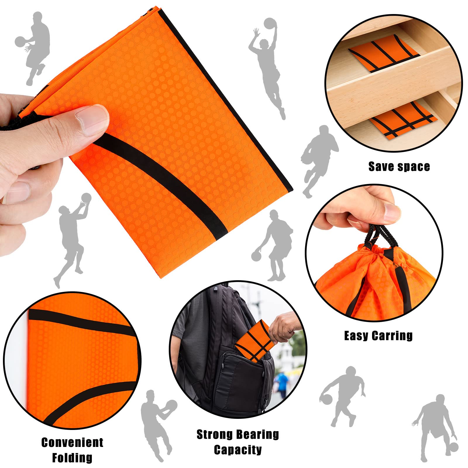 Shappy 12 Pieces Small Sport Drawstring Bags Candy Bag Sport Party Drawstring Goodie Favor Supplies Gifts(Basketball,7 X 10 Inch