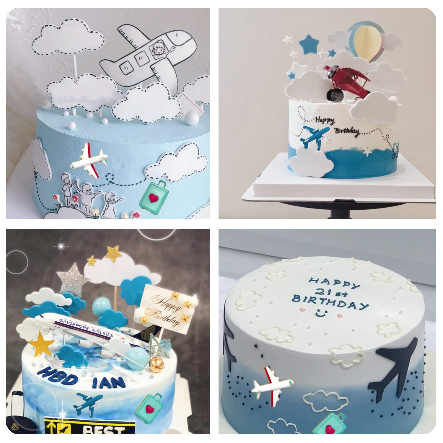 Miyahouse Airplane Silicone Mold Travel Luggage Bag Fondant Mold Vacation Traveler Themed Mold For Cake Decoration Cupcake Toppe