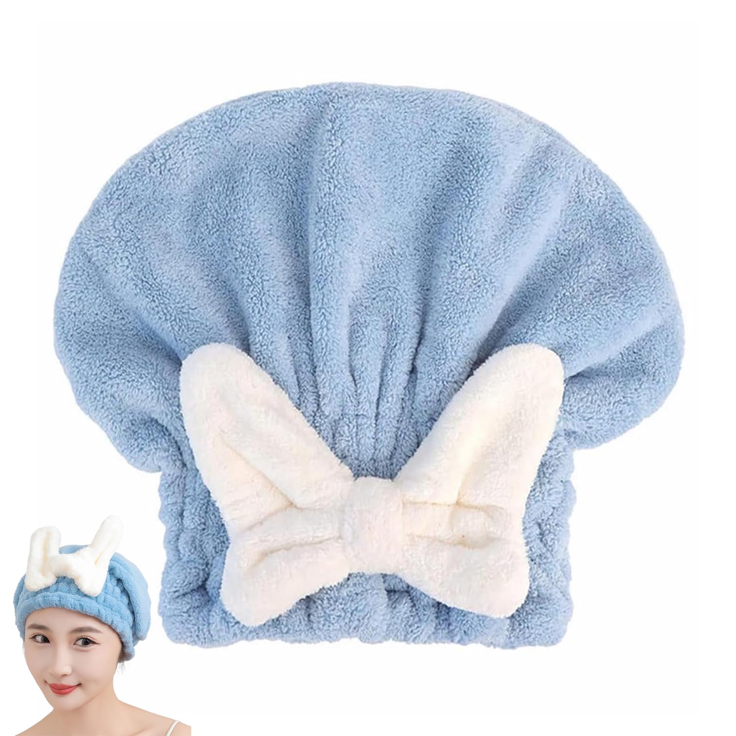 YUMINGUHC Ultra Absorbent Hair Quick Drying Towel for Women Girls New Microfiber Hair Towel Wrap Dry Turban Soft Bow Tie Ploppin