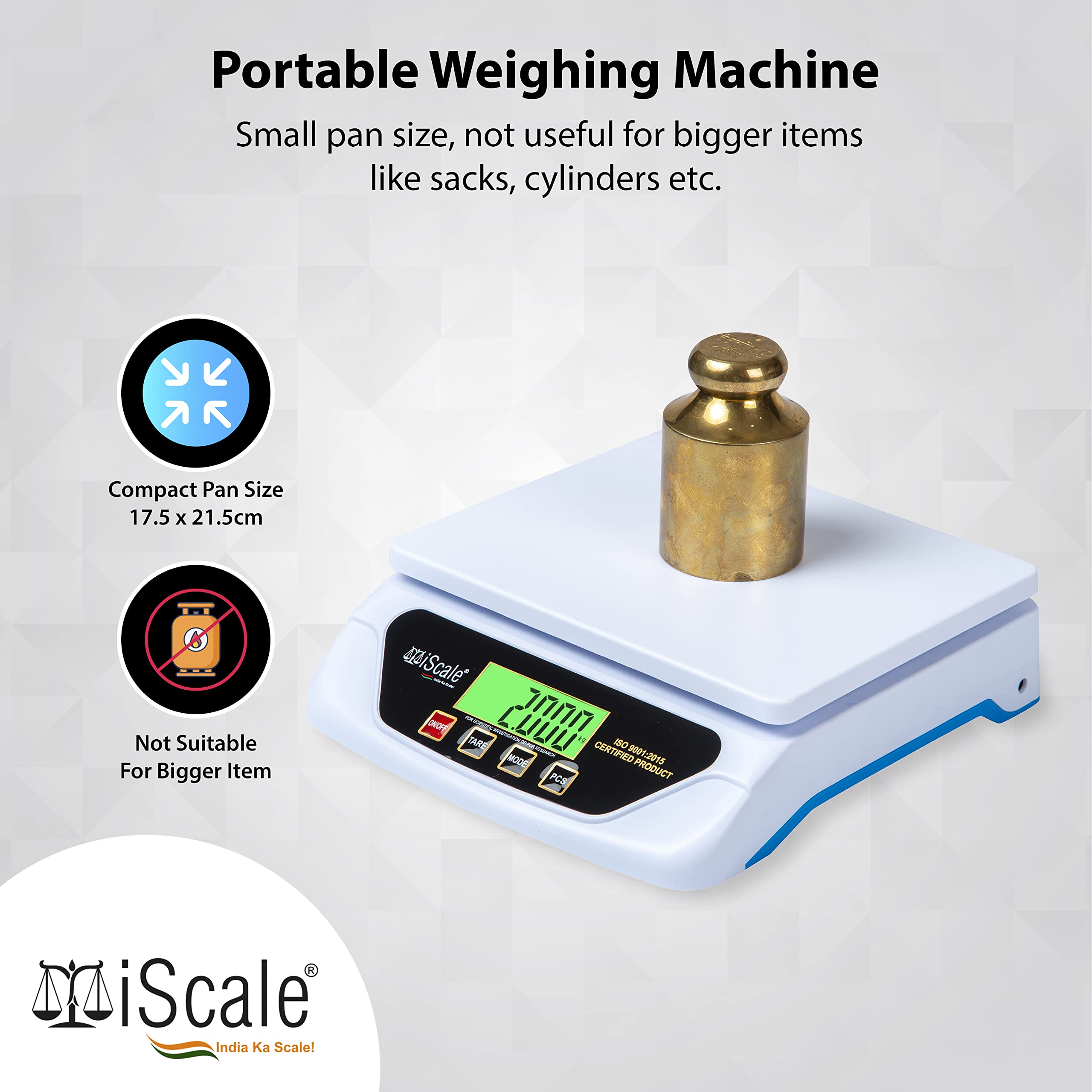 Iscale Digital Kitchen And Multipurpose Weighing Machine Capacity Upto 30Kg With Direct Power Adapter, Best Suitable For 5-10Kg