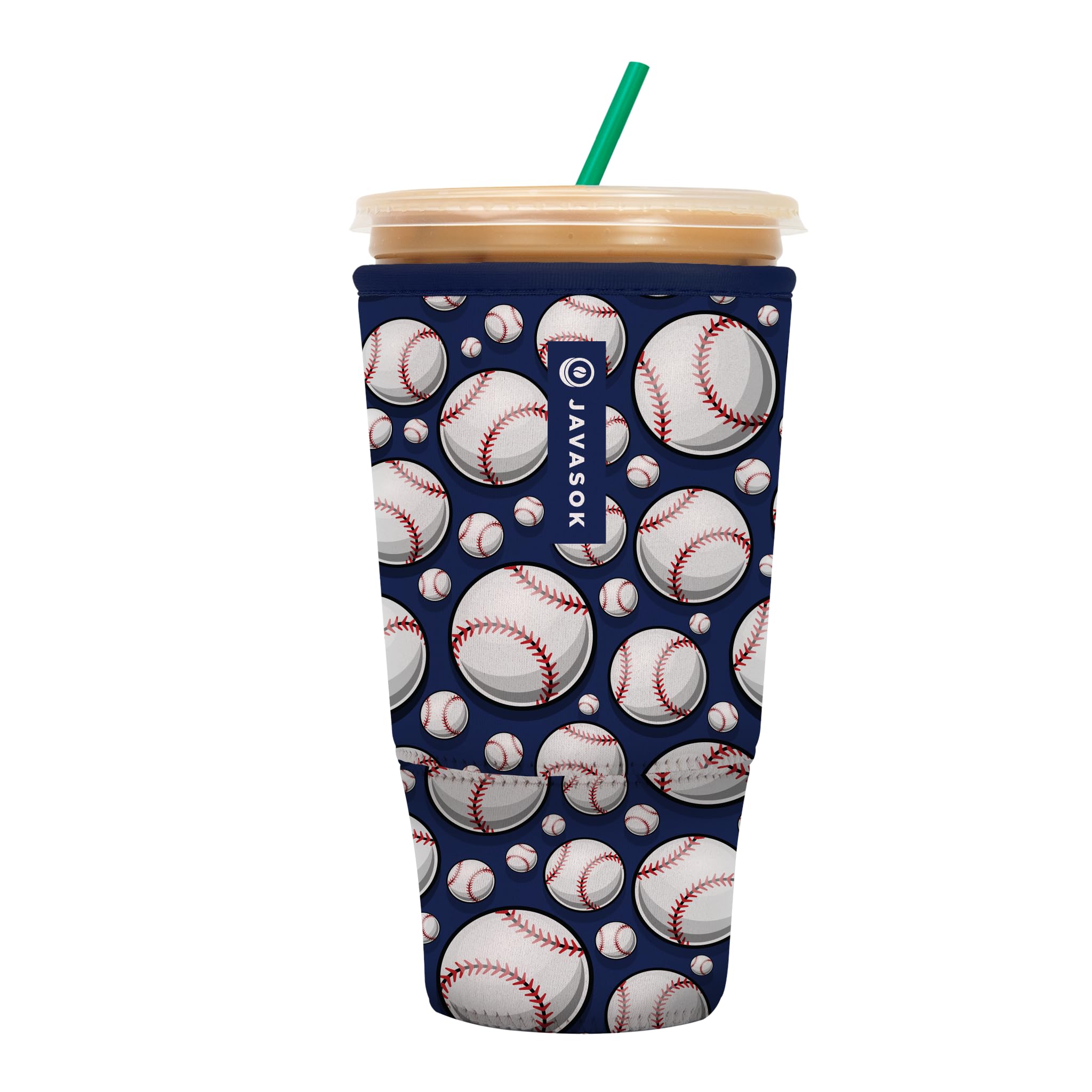 Sok It Java Sok Iced Coffee & Cold Soda Insulated Neoprene Cup Sleeve (Play Ball, XXLarge: 44-48oz)