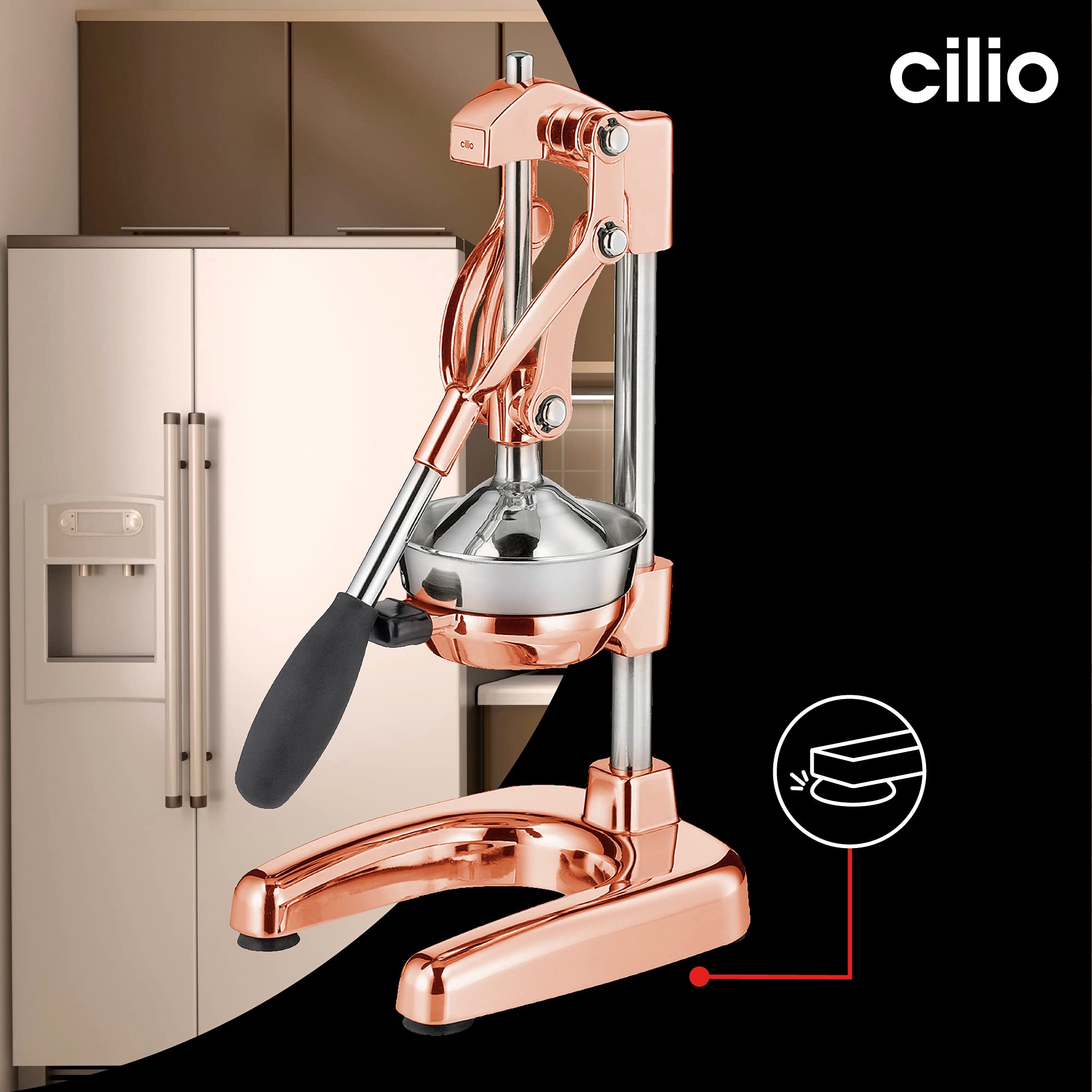 Cilio Citrus Press Juicer, Commercial Grade, Aluminum, Copper, Model C309454