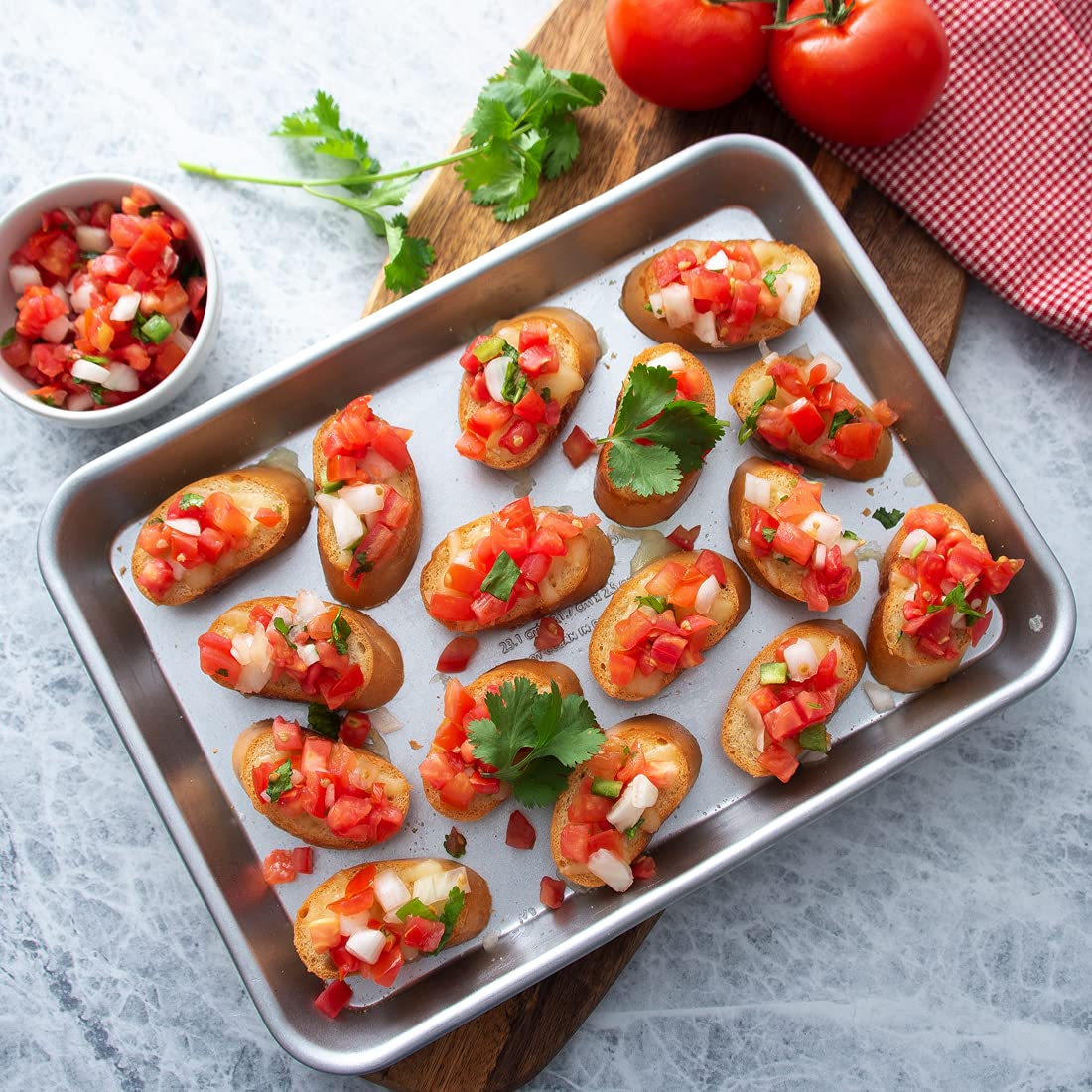 RADA Cutlery Quarter Sheet Pan, 2 Pack, Uncoated Aluminized Steel, Silver, 9.1x12.5x1ʺ, Model 6023PK2