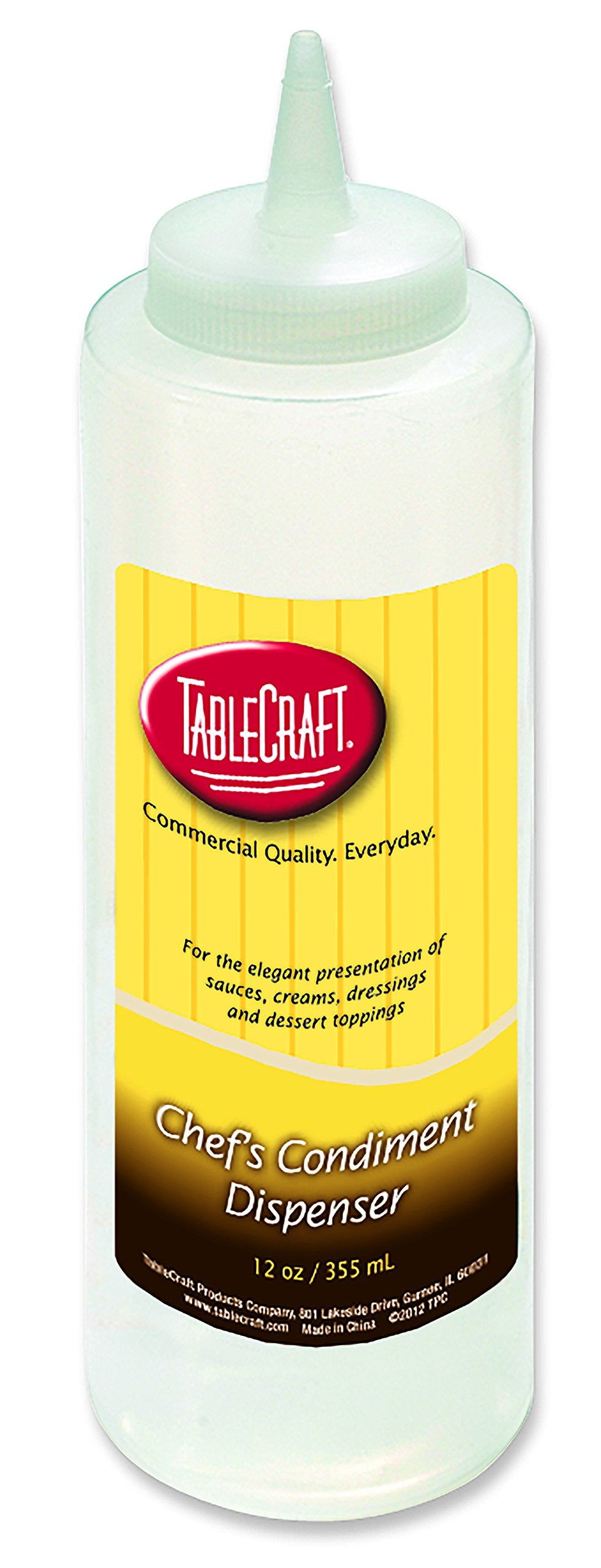 Tablecraft 12 Oz Plastic Squeeze Bottle