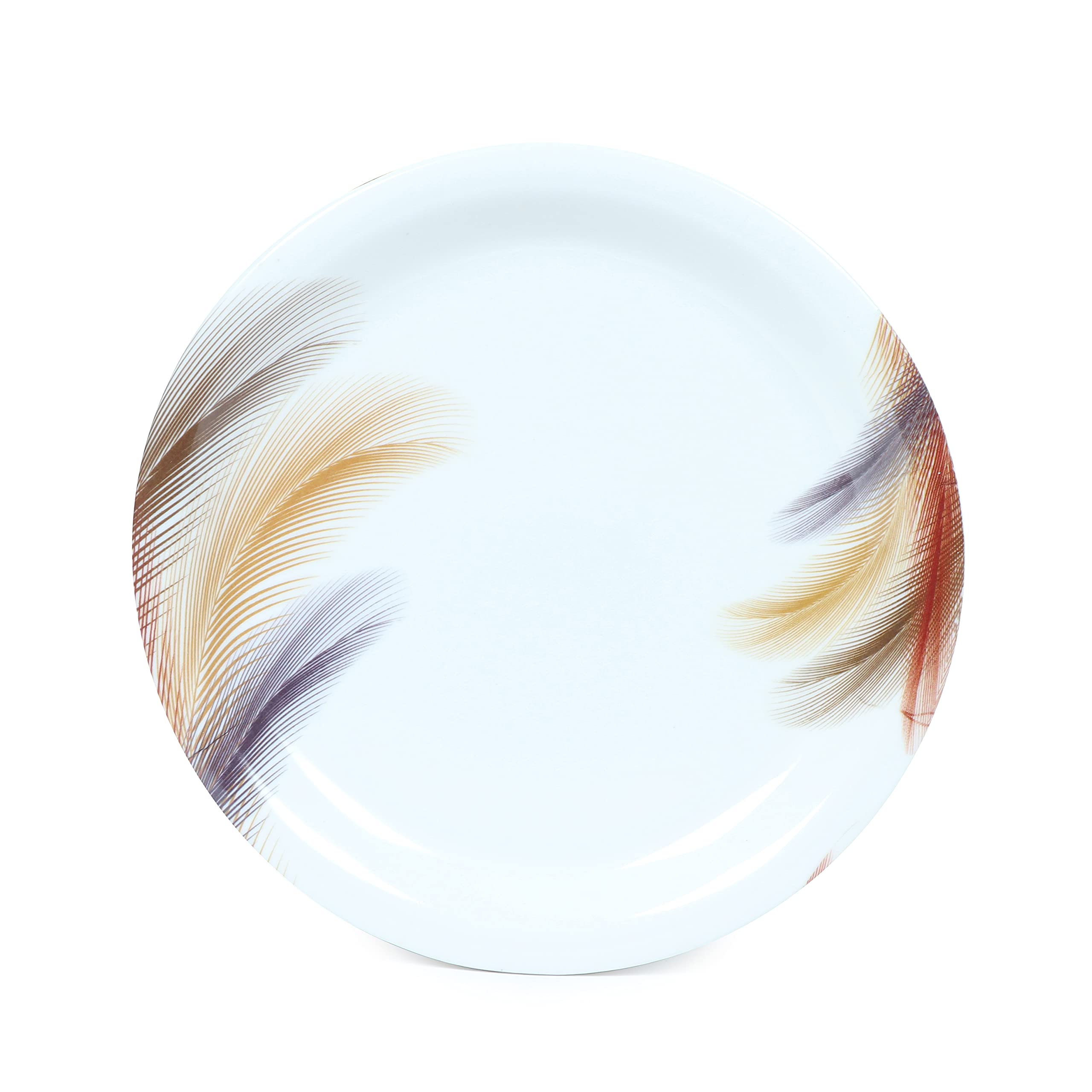 Golden Fish Melamine Round Morrpankh Printed Small Size||Starter Dinner Plates (Set Of 4; Size:- 7 Inches (Rm-Morrpankh-Qp-4)