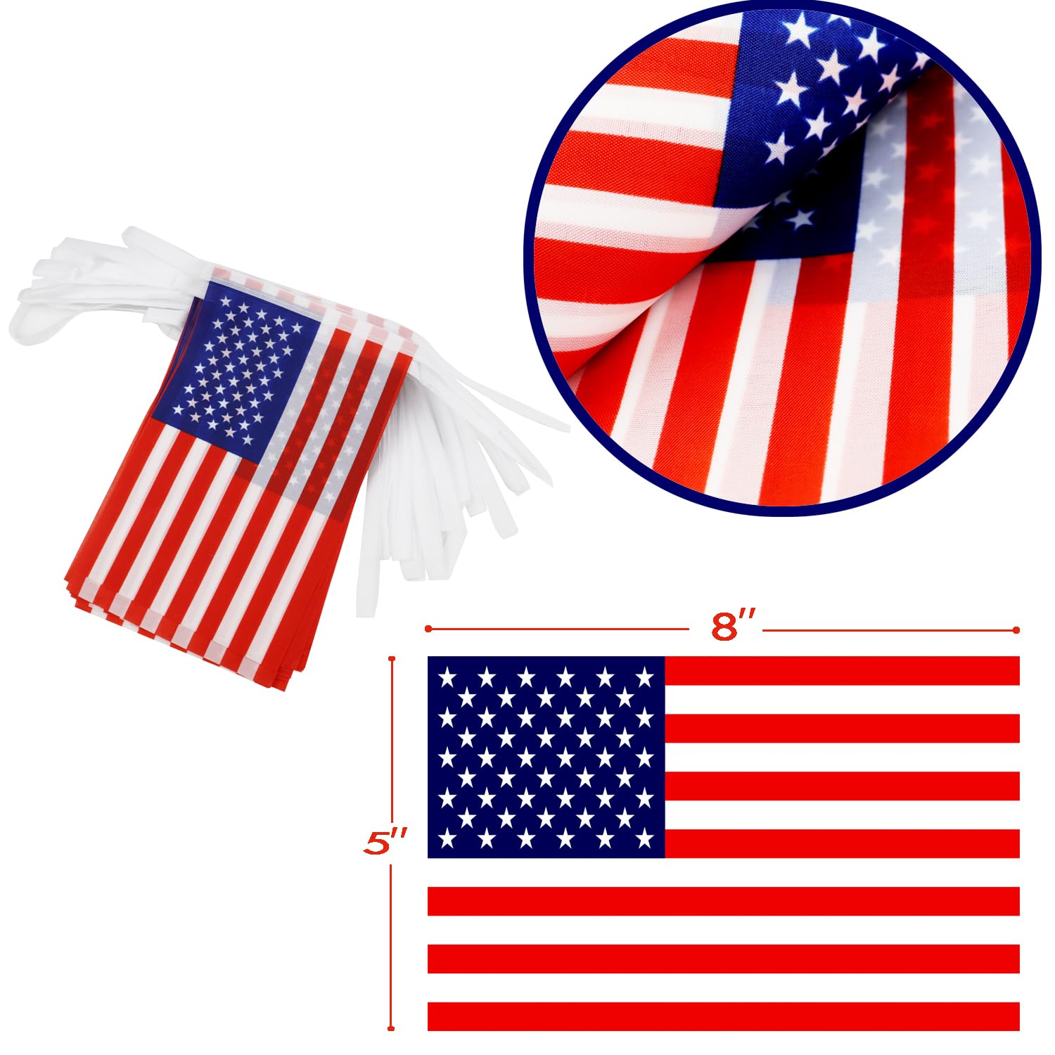 American String Flag Pennant Banner - 38 Flags, 42 Feet Small Mini Us Flags Bunting Banner For Country Decoration, School, Party