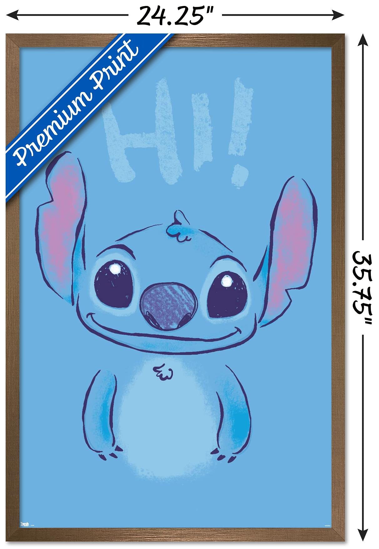 Trends International Disney Lilo And Stitch - Hi Wall Poster, 22.375'' X 34'', Bronze Framed Version