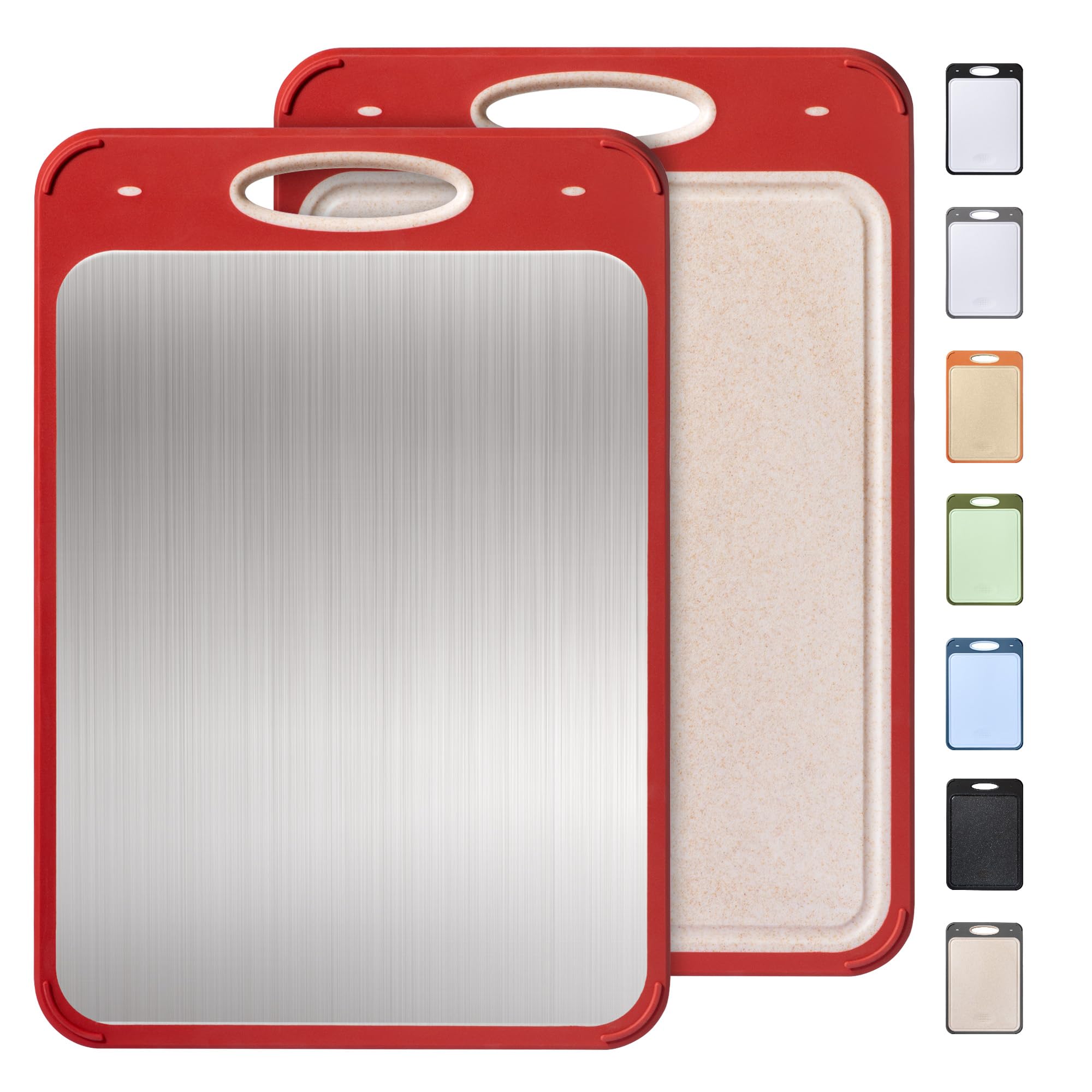 2 in 1 Stainless Steel Cutting Board with Handle Double Sided Steel Large Cutting Boards for Kitchen Gifts Best Mama Mommy Bonus