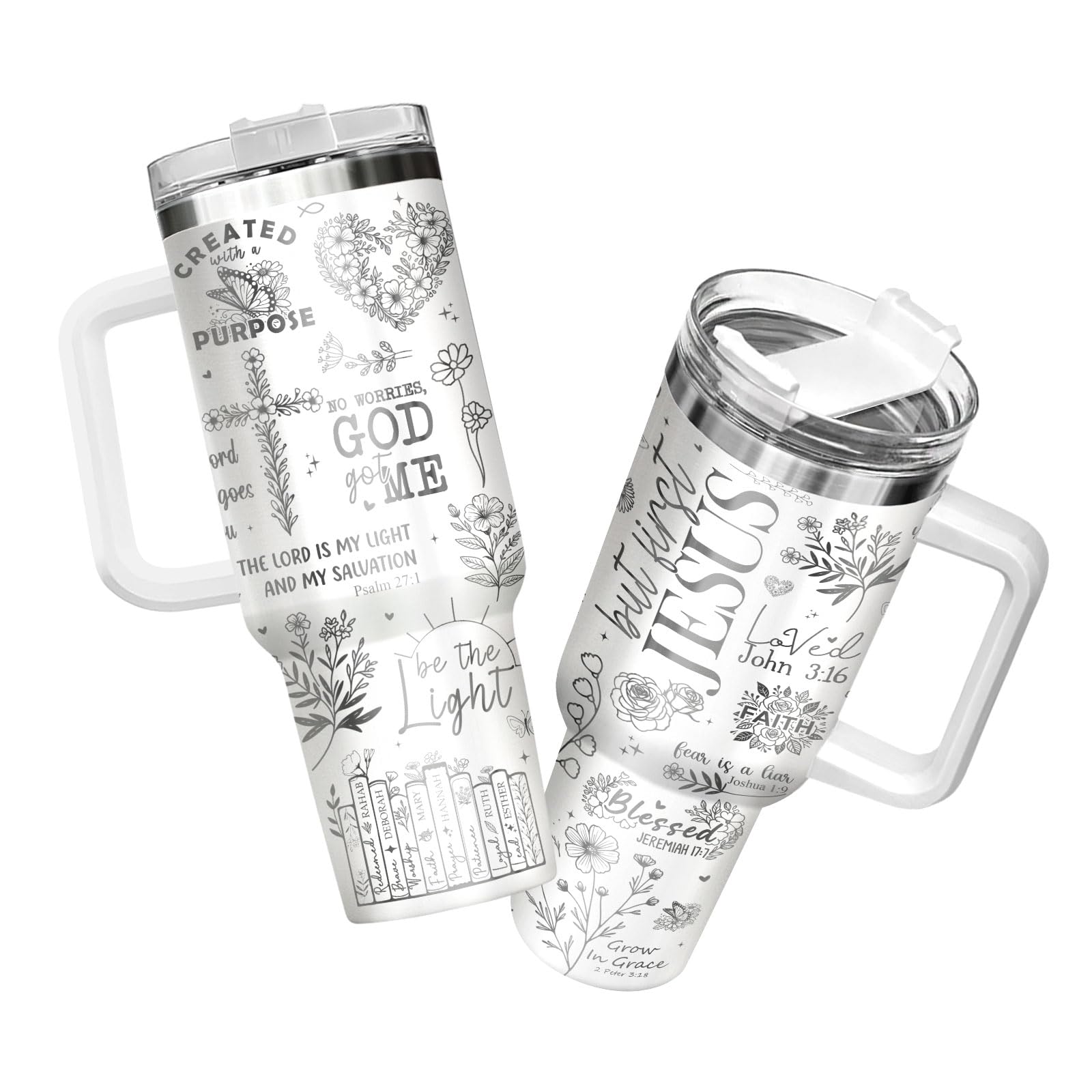 34HD Religious Inspirational Gifts for Women, 40oz Christian Tumbler with Handle and Straw, 40oz Child of God Cup Stainless Stee
