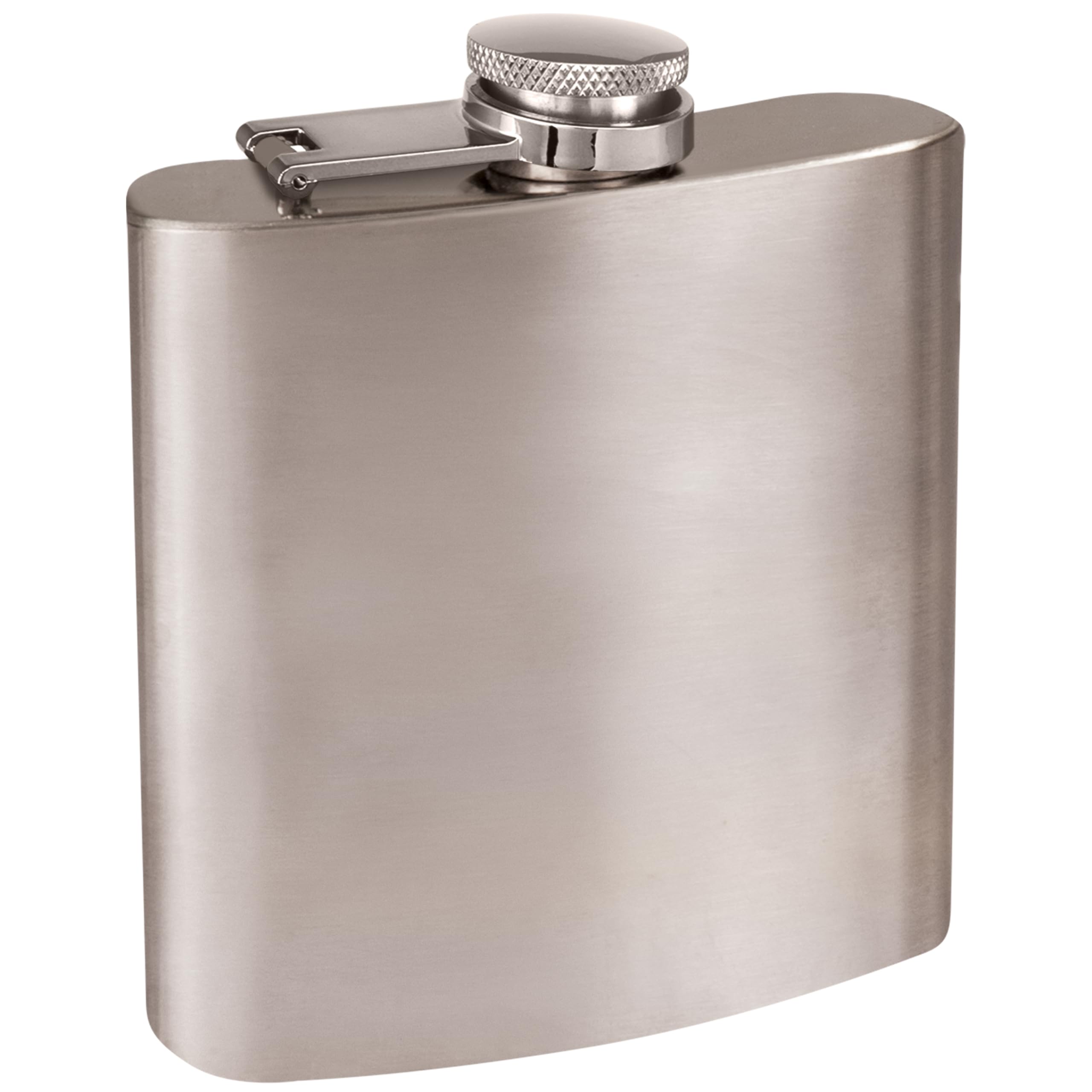 Clear Water Home Goods - 6 Oz Powder Coated Stainless Steel Hip Flask - Wedding Party - Groomsman - Bridesmaid (Stainless Steel
