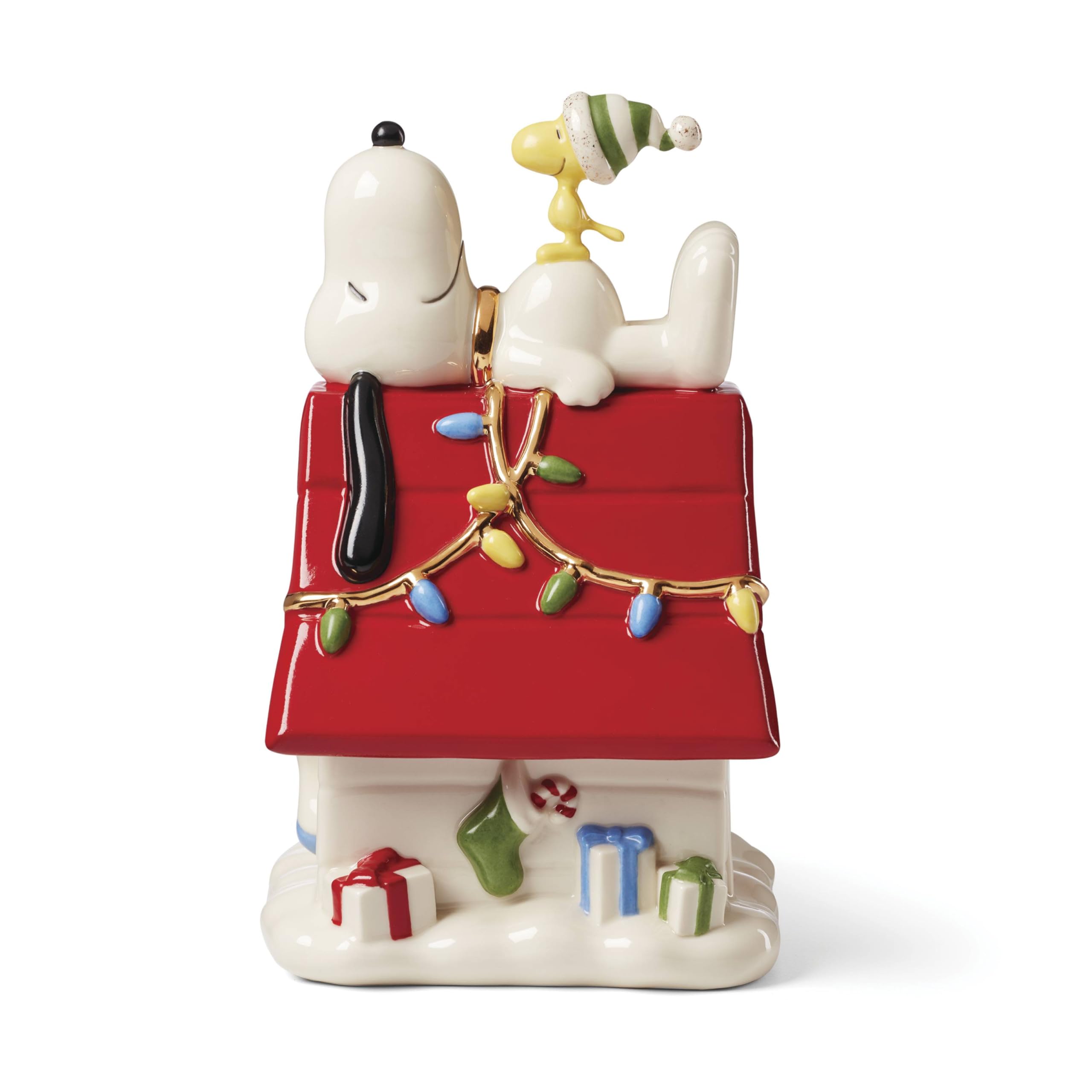 Lenox 896324 Snoopy Christmas Covered Candy Dish, Holiday Hosting