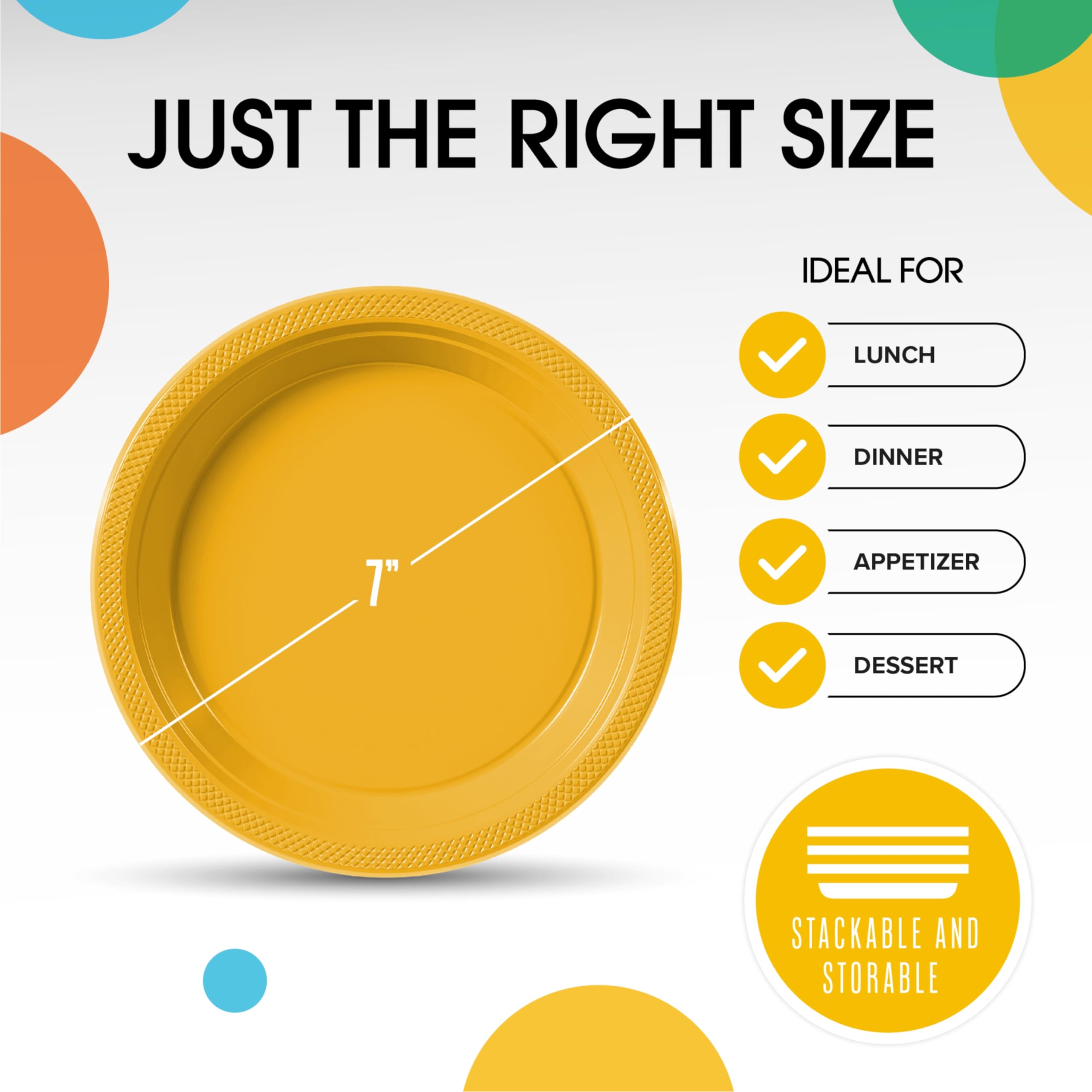 Exquisite Yellow Plastic Plates For Party 7 Yellow Disposable Plates For Party Supplies 100 Pcs Disposable Dinner Plate Heavy
