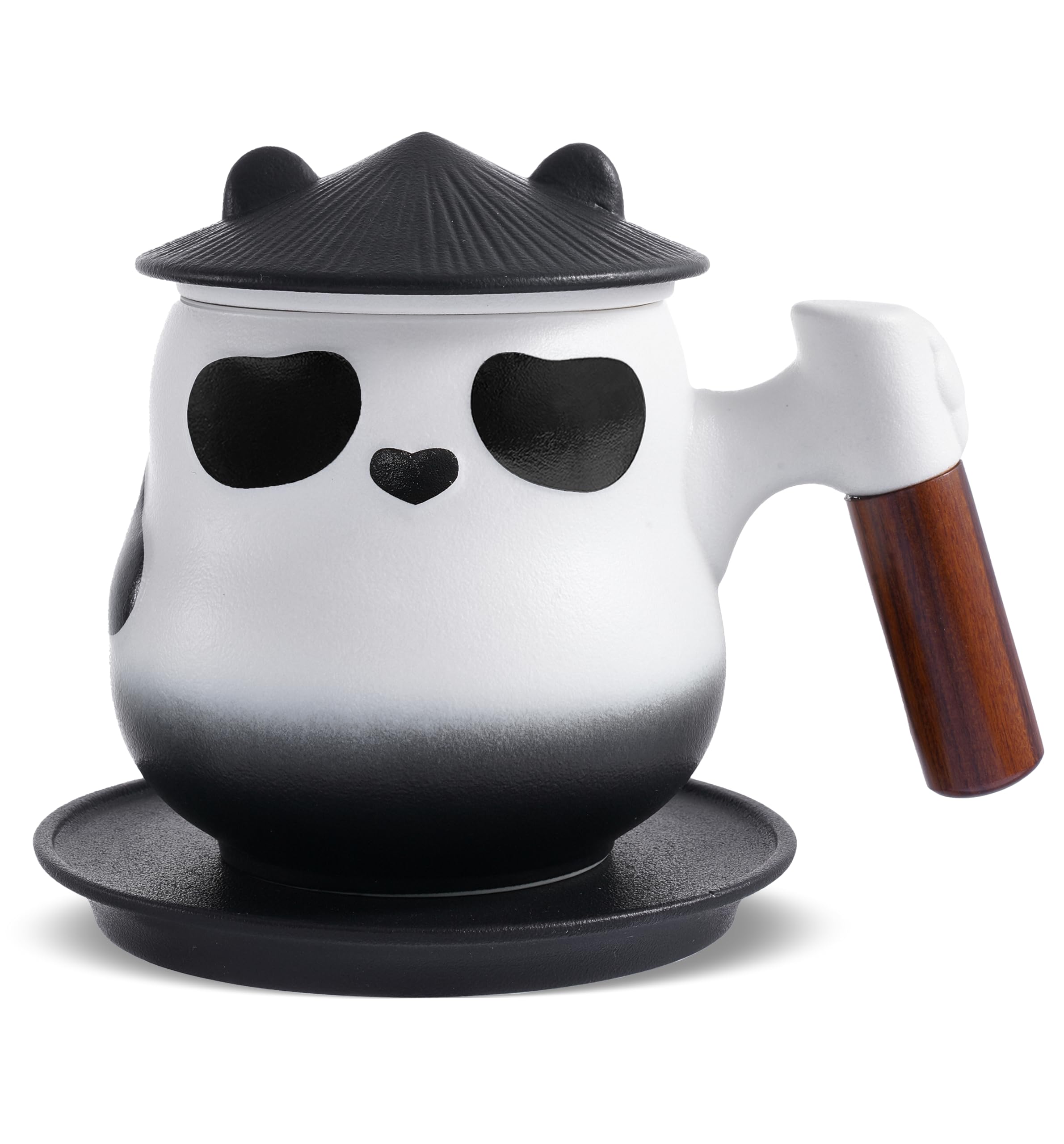 ZENS Tea Infuser Mug with Lid for Loose Leaf Tea Steeper, 11oz Panda