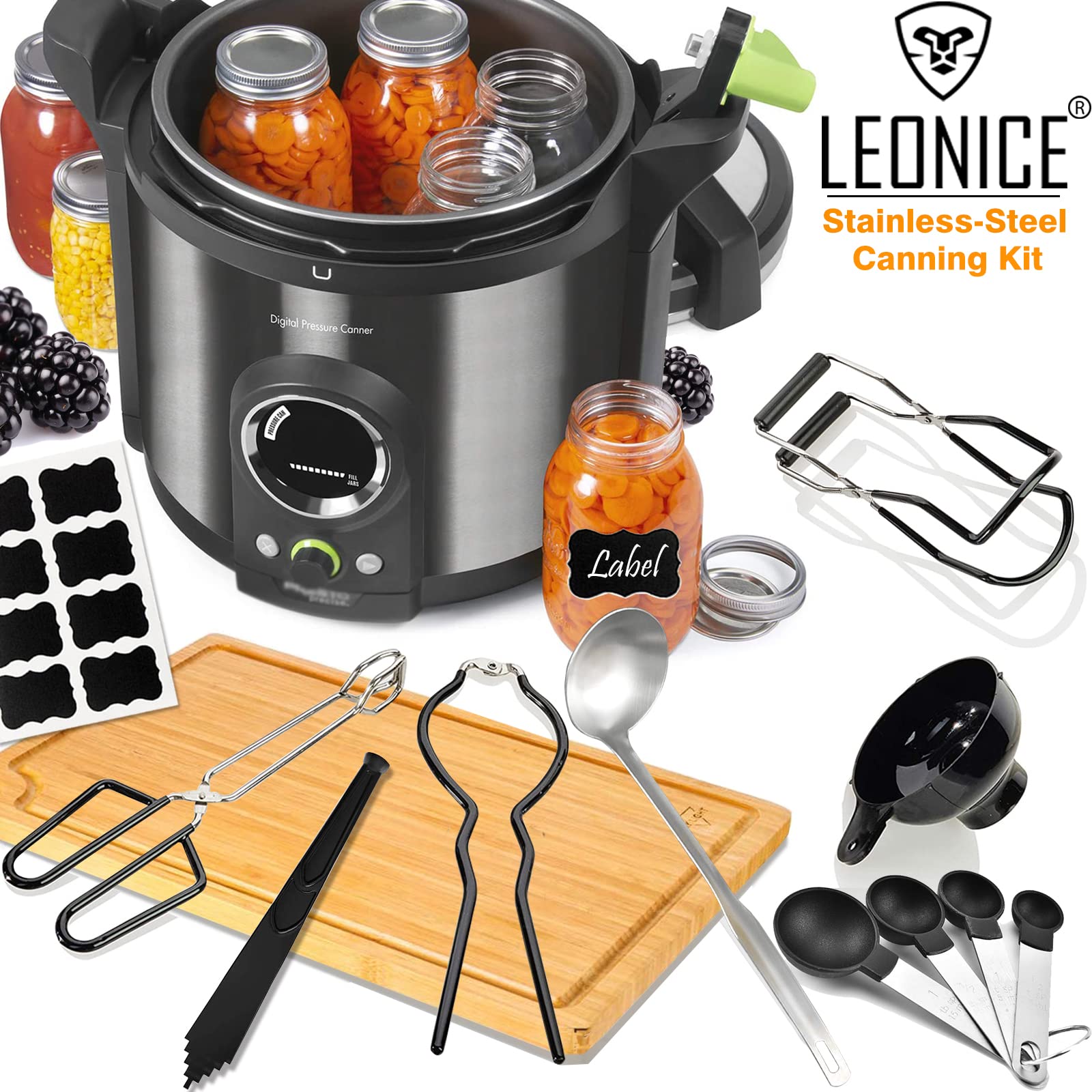 Canning Kit, Canning Supplies Starter Kit, Food Grade Stainless Steel Canning Set For Beginner,Canning Essential Tools For Water