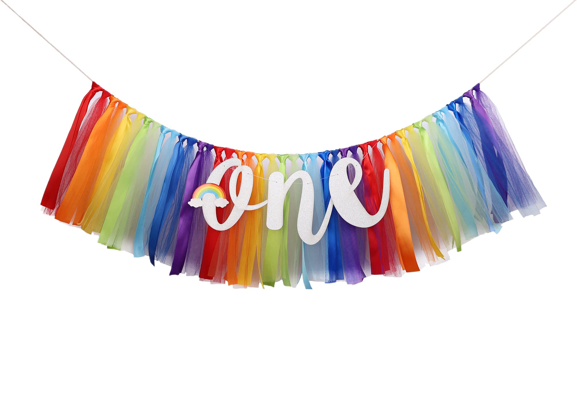 Ice Cream Highchair Banner Decoration For Baby - 1St First Highchair Happy Birthday Banner, High Chair Fabric Garland Party Supp