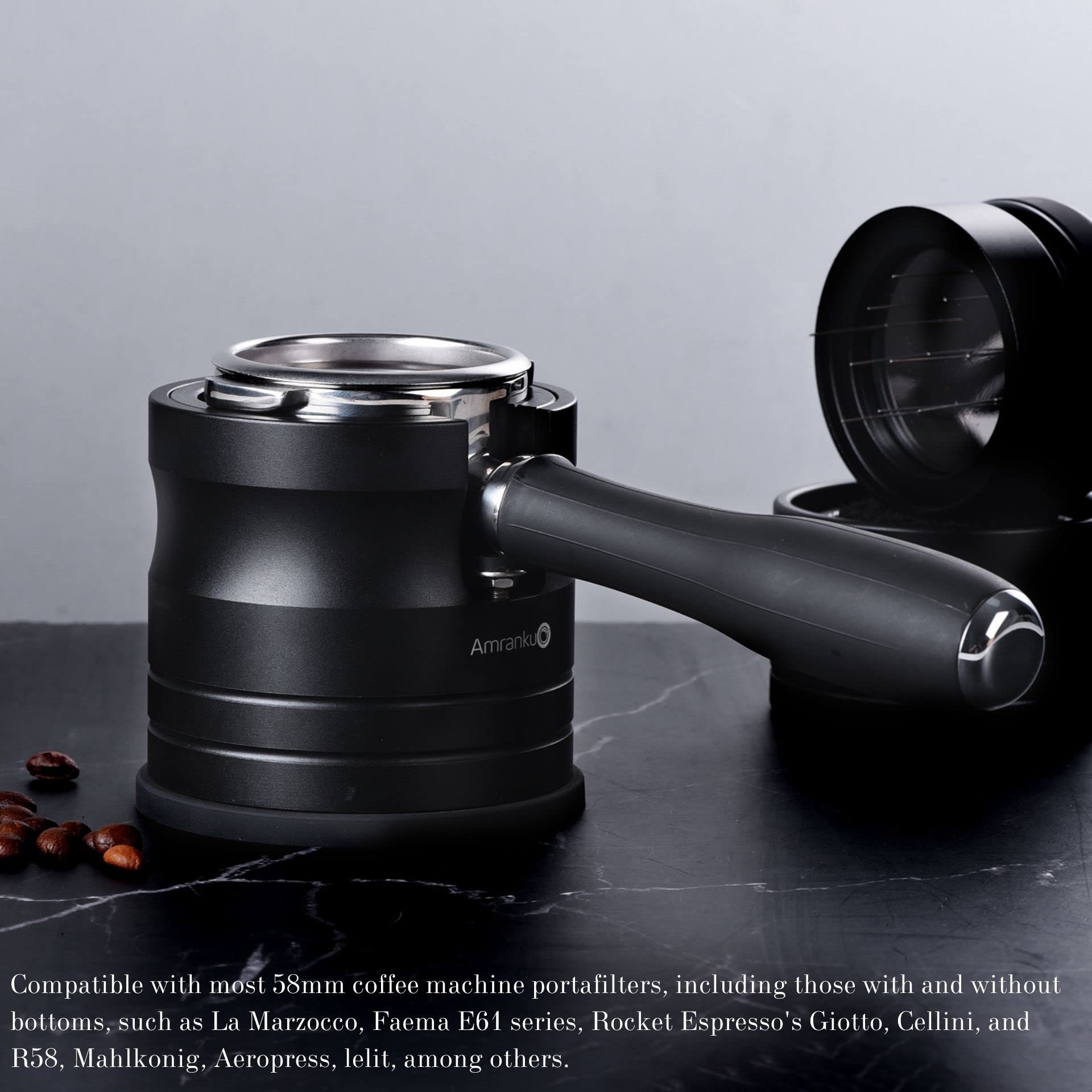 Amrankuo Coffee Portafilter Holder| Espresso Tamper Stand| Aluminum Alloy Espresso Holder| With Non-Slip Base| Suitable For Most