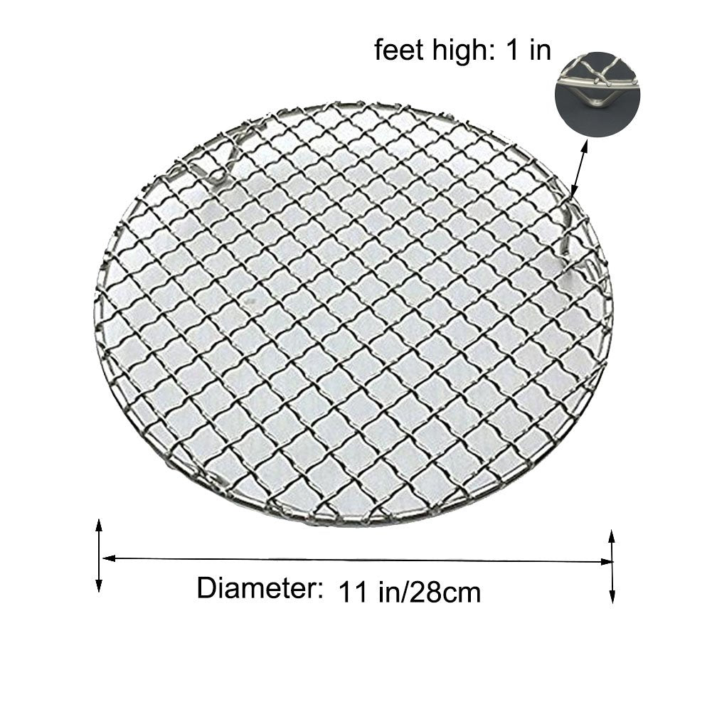 Fivebop Round Cooling Rack Stainless Steel Cross Wire Barbecue Grill Net Racks With 3 Legs For Cooking Baking Steaming (11 Inche