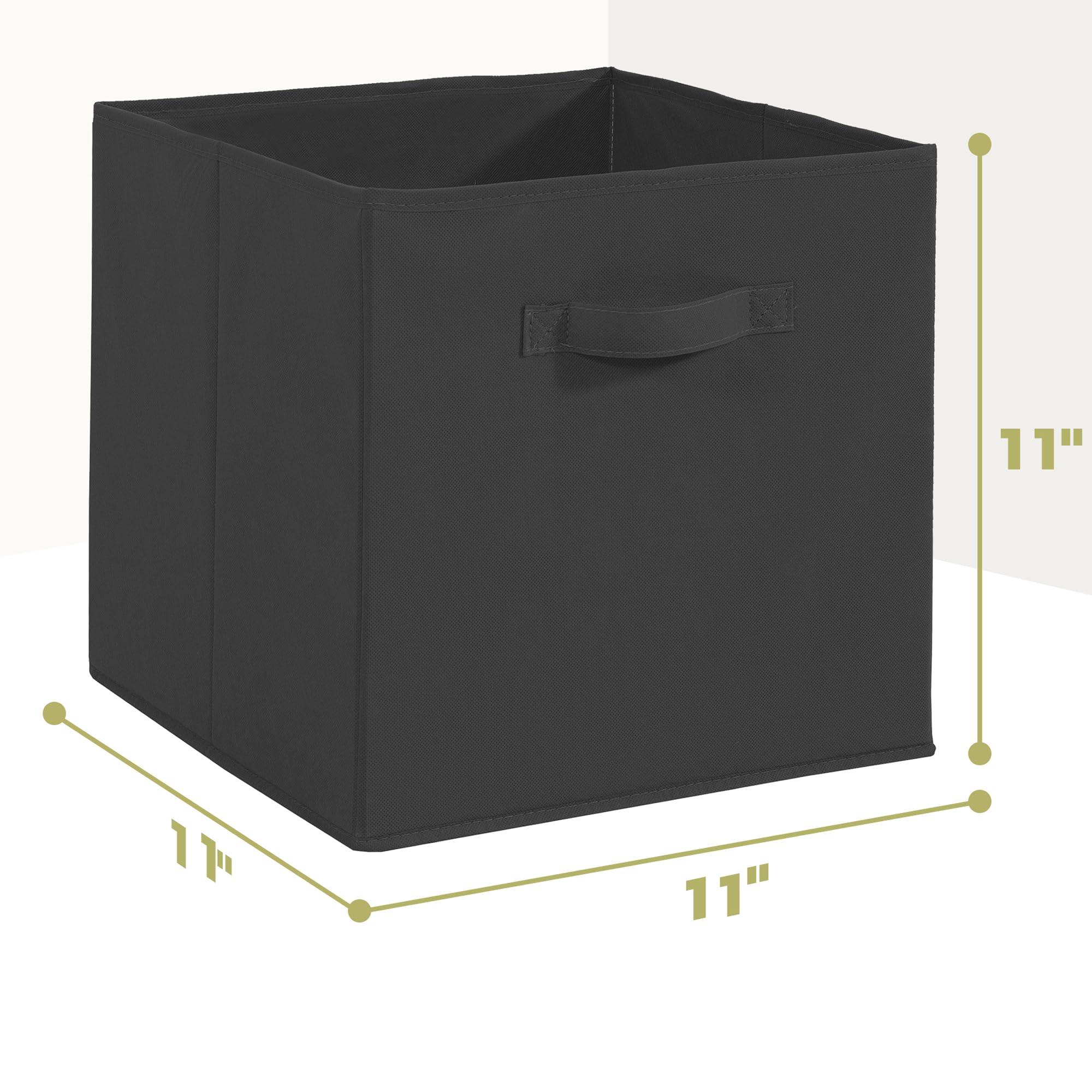 Storageideas 11X11 Storage Bins, Set Of 4 Storage Cubes, Collapsible Cube Storage Bins, Fabric Closet Organizers With Handles Fo