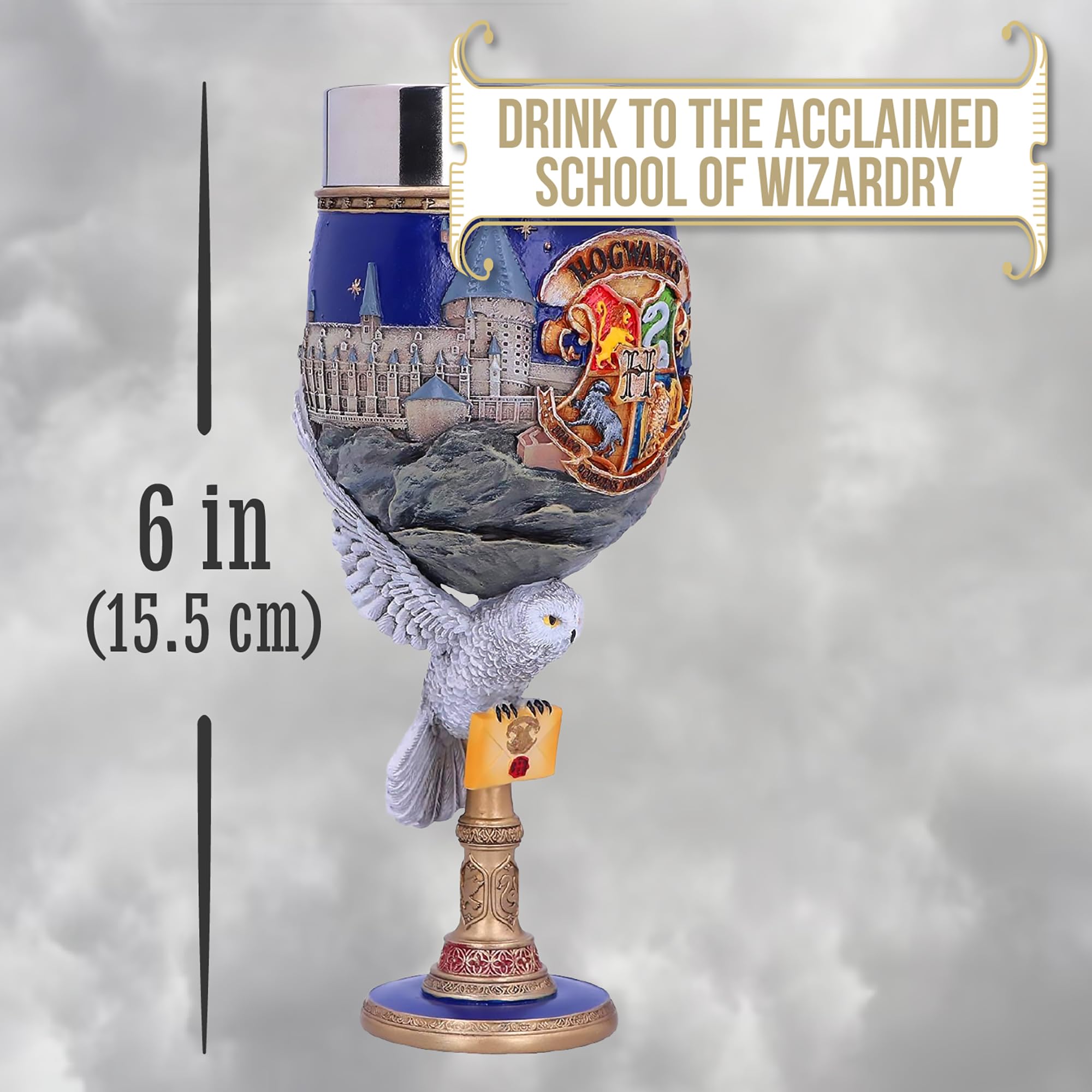 Nemesis Now Harry Potter Hogwarts School of Witchcraft and Wizardry Collectible Goblet  1 Count (Pack of 1)  Blue