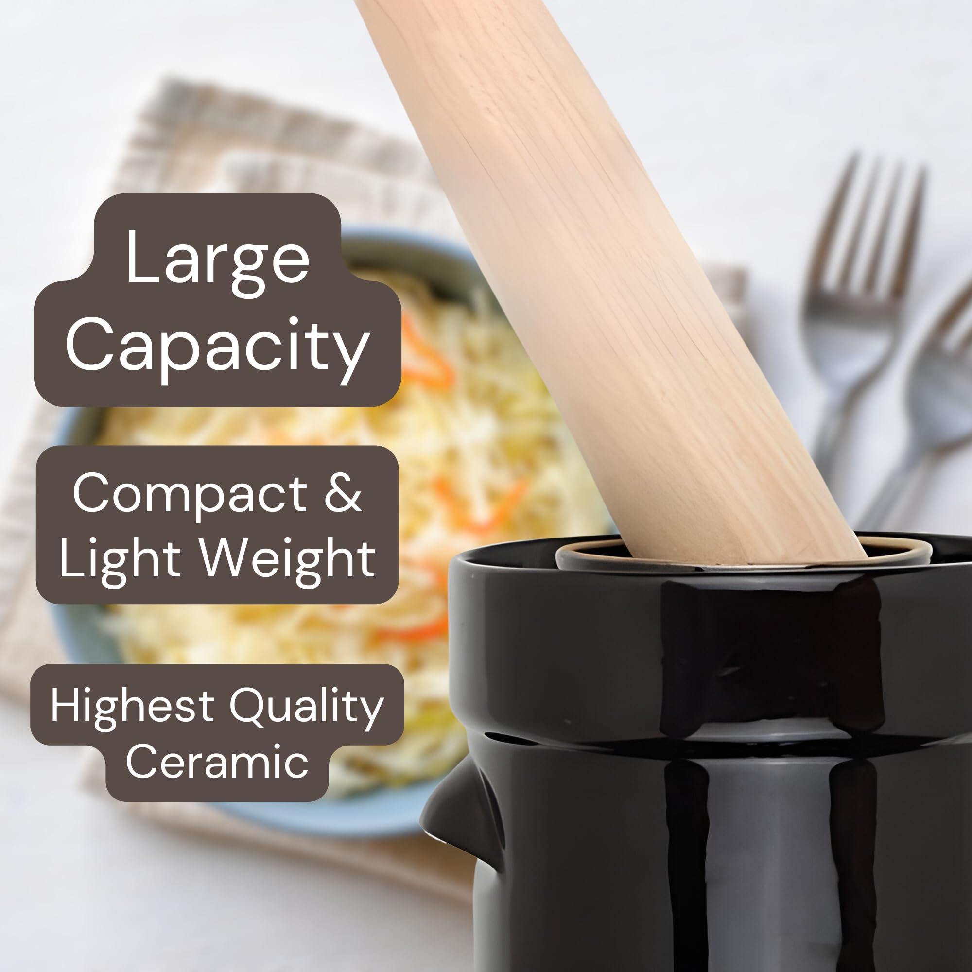 1/2 Gallon Ceramic Sauerkraut Fermentation Crock With Lid  Glazed Weights  & Pounder Humble House Sauerkrock 2 Liter Red Fermenting Crock Jar Kit For Pickling Cabbage  Kimchi  Pickles  Vegetables