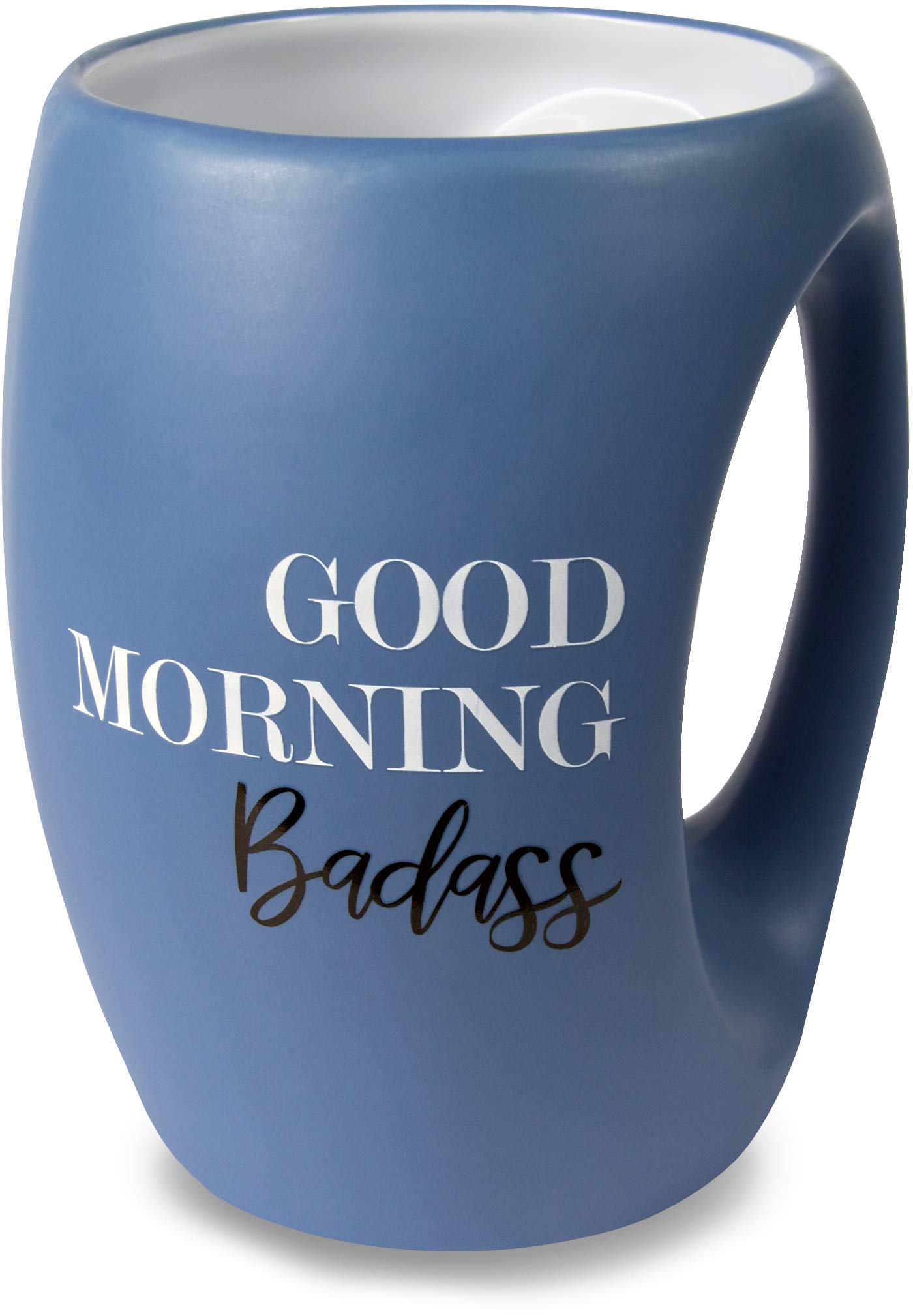 Pavilion - Good Morning Badass - Navy Blue Huggable Hand Warming 16 Oz Mug