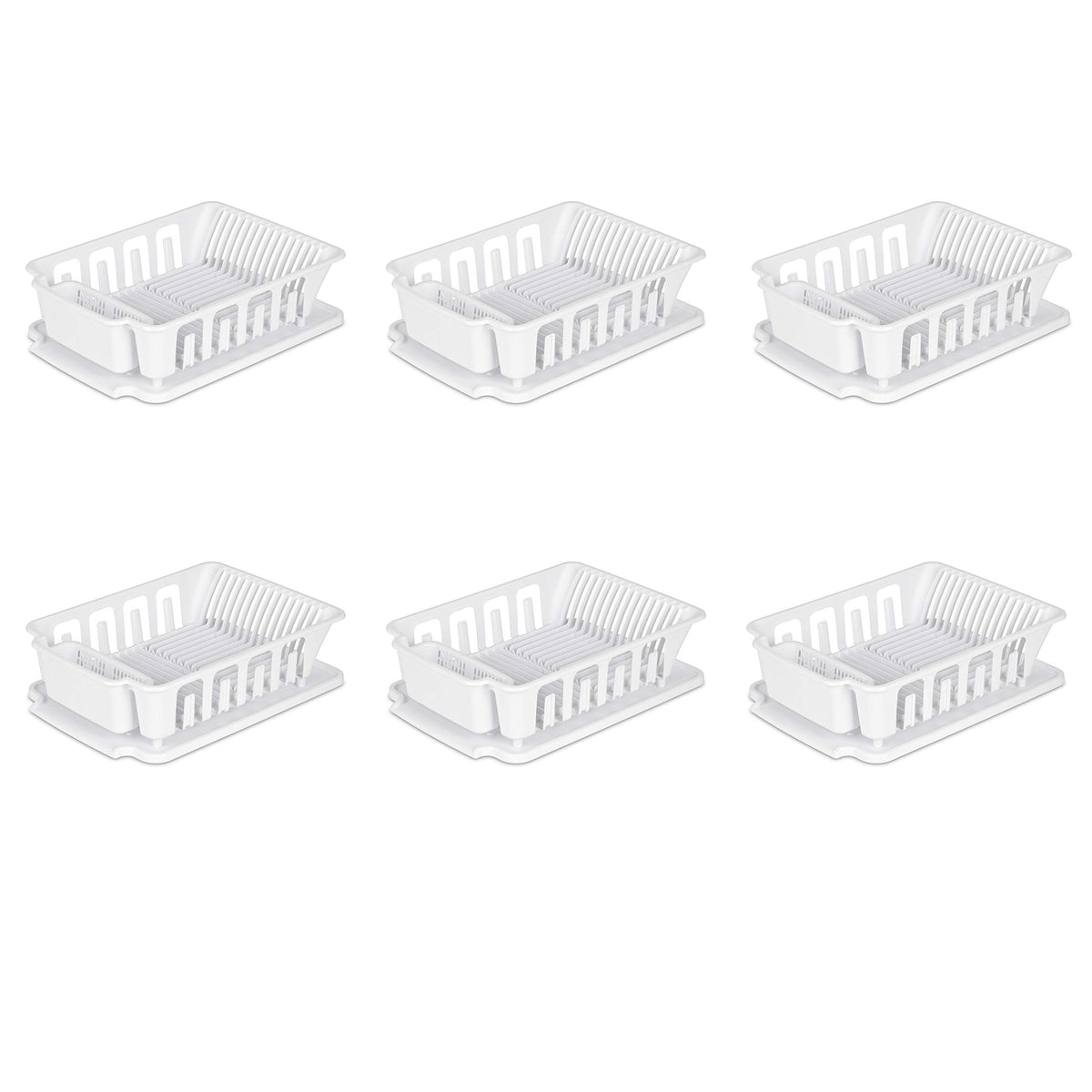Sterilite Large 2 Piece Sink Set, With Drainboard For Drying, Holds Clean Dishes In The Kitchen Such As Plates, Cups, And Silver