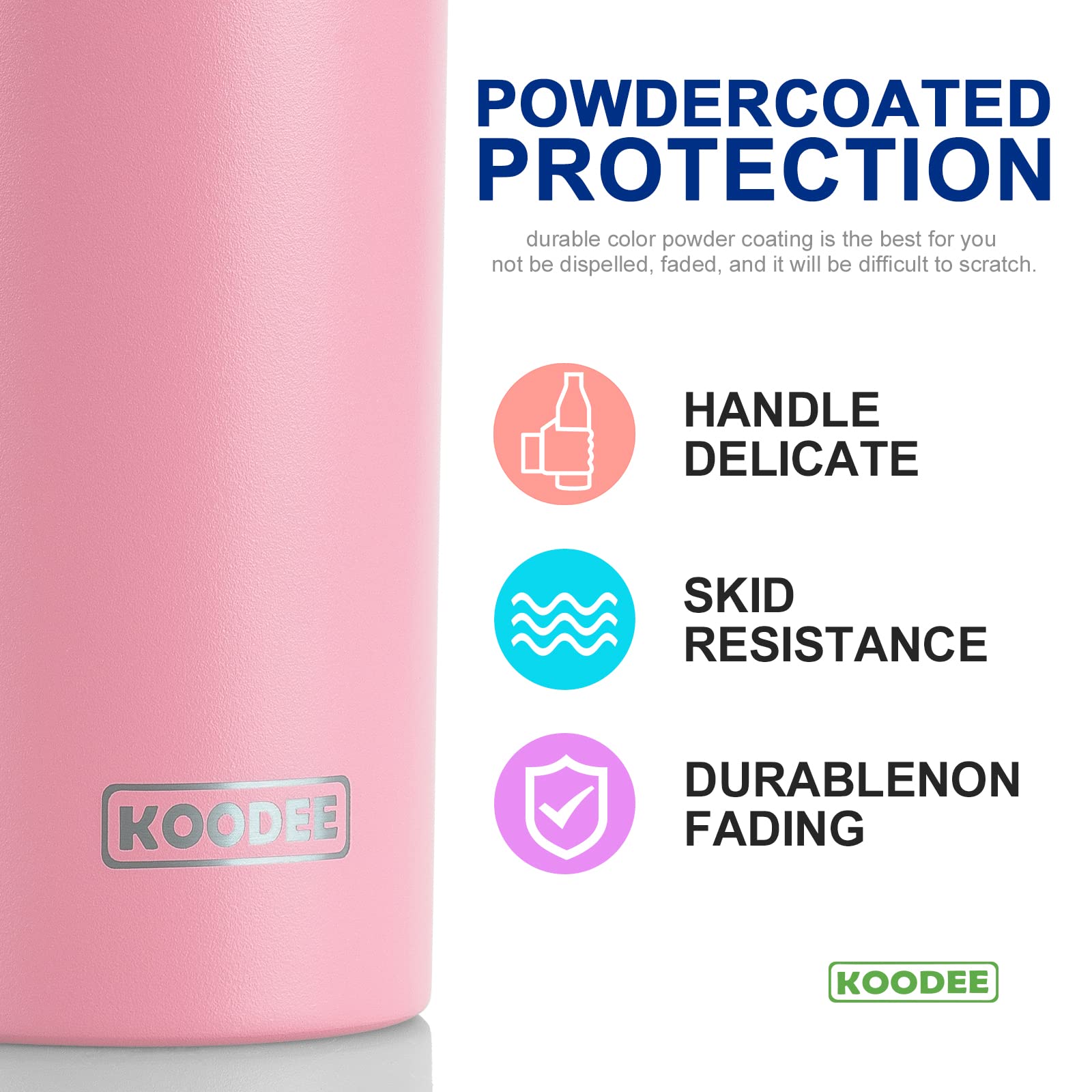 Koodee 20 Oz Stainless Steel Skinny Tumblers (2 Pack) Double Wall Insulated Water Tumbler Cup With Lid And Straw, Slim Travel Tu