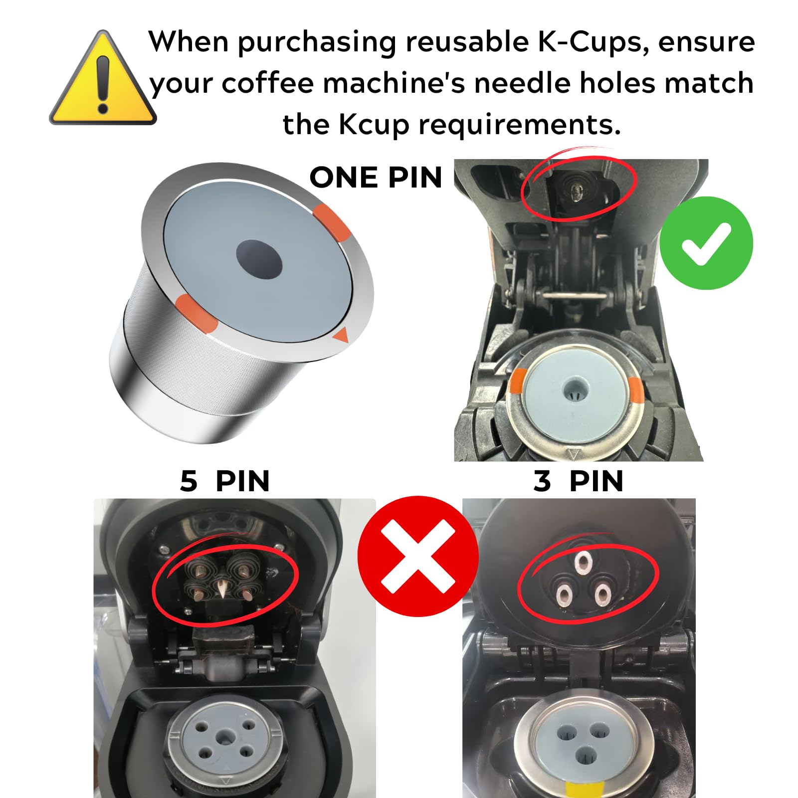 Reusable k Cup Coffee pod Filters Universal stainless steel Refillable k Cups Filter Use for Keurig 2.0 and 1.0 Coffee Makers-machine(1pack)