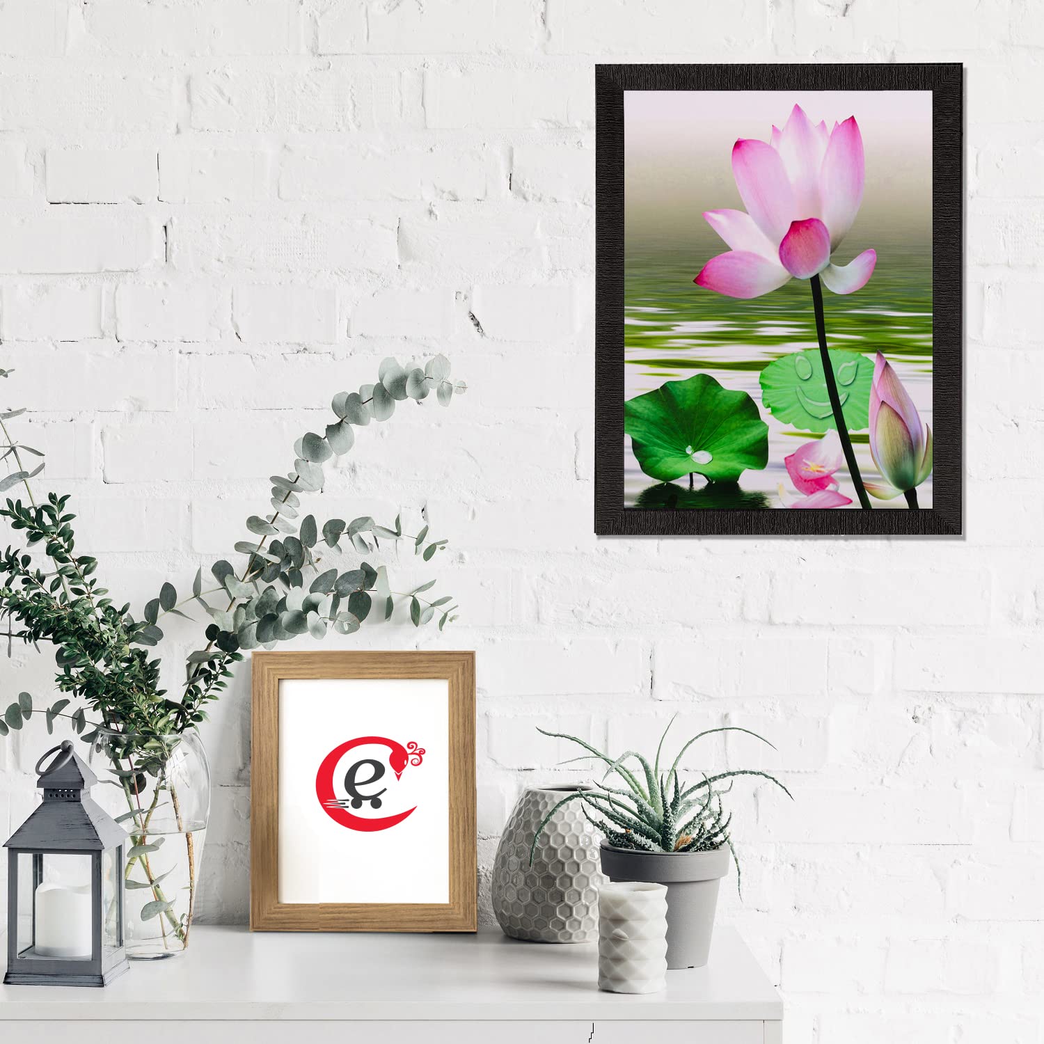 Ecraftindia Water Side Floral View Uv Art Painting (Synthetic Wood, 28 Cm X 36 Cm, Matt Textured, Fpgk1154)