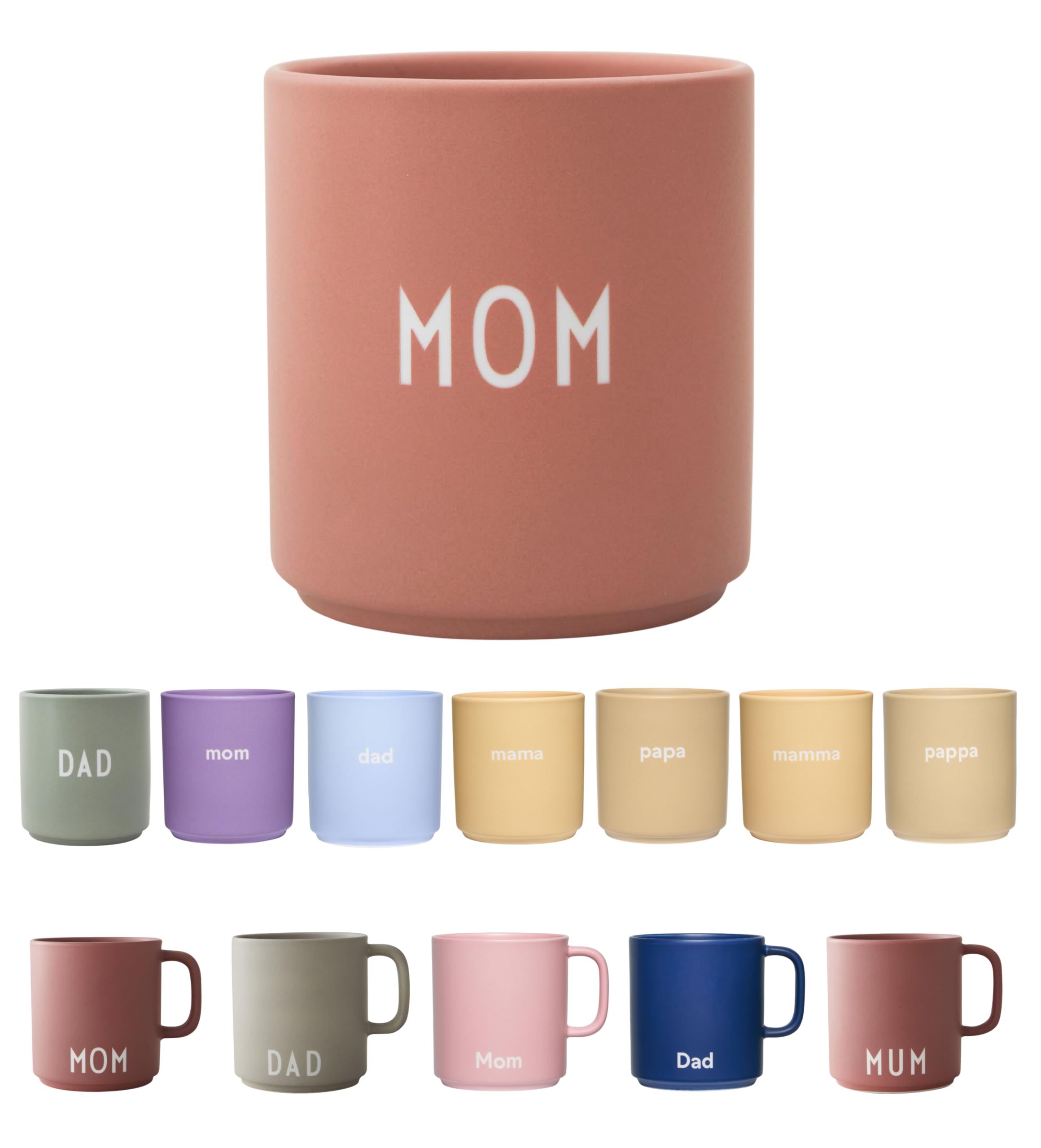 Design Letters MOM Coffee Cup  Mothers Day Gifts from Daughter  Gifts for Mom  Coffee Mug in Porcelain  Tea cup with Engraved Words in Front & Back (MOM  LOVE)  Mug Dishwasher/Microwave Safe