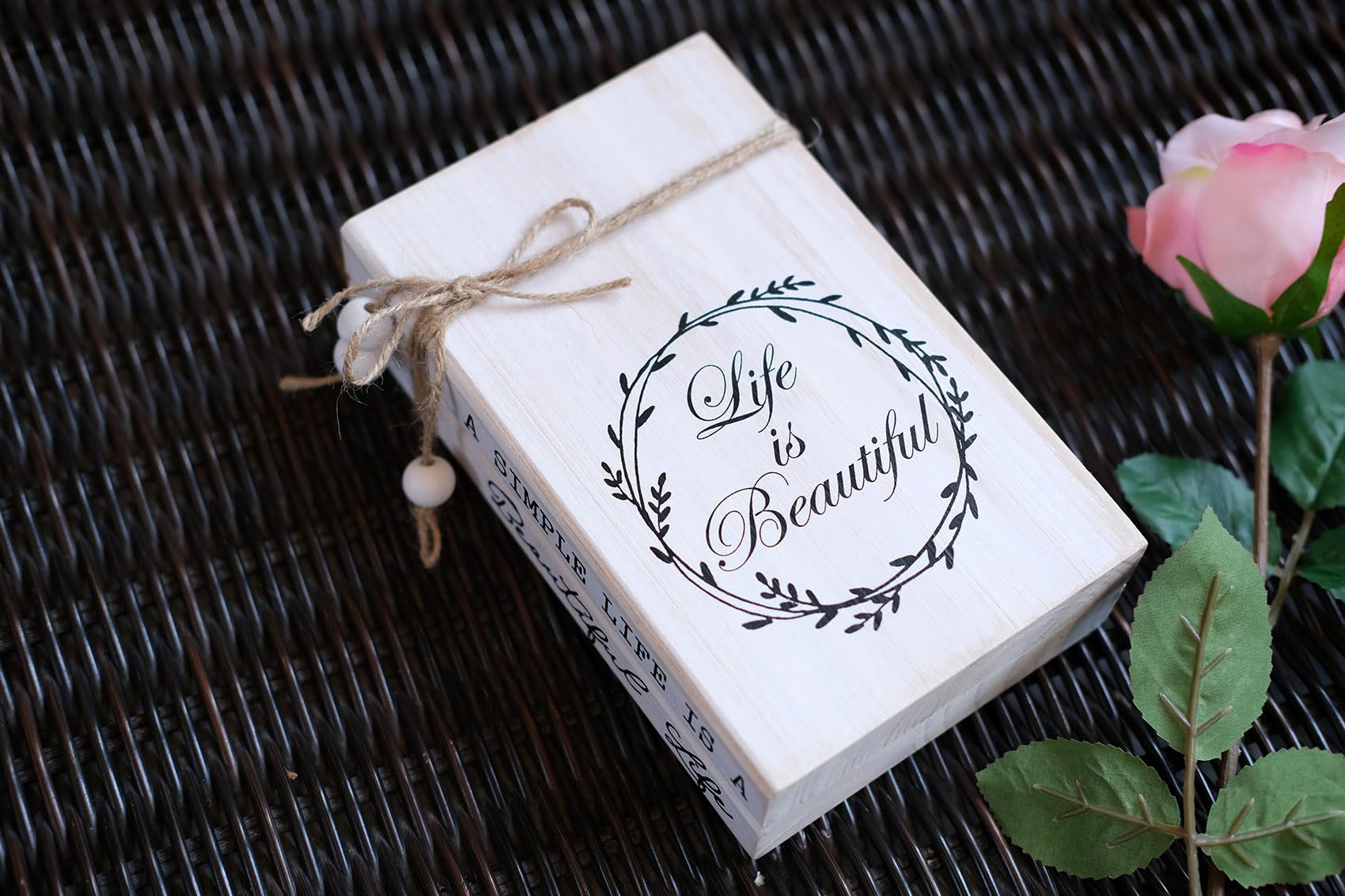 LIVDUCOT Decorative Books for Home, White Faux Books for Decoration, Rustic Farmhouse Display Wood Book Stack Coffee Table Decor