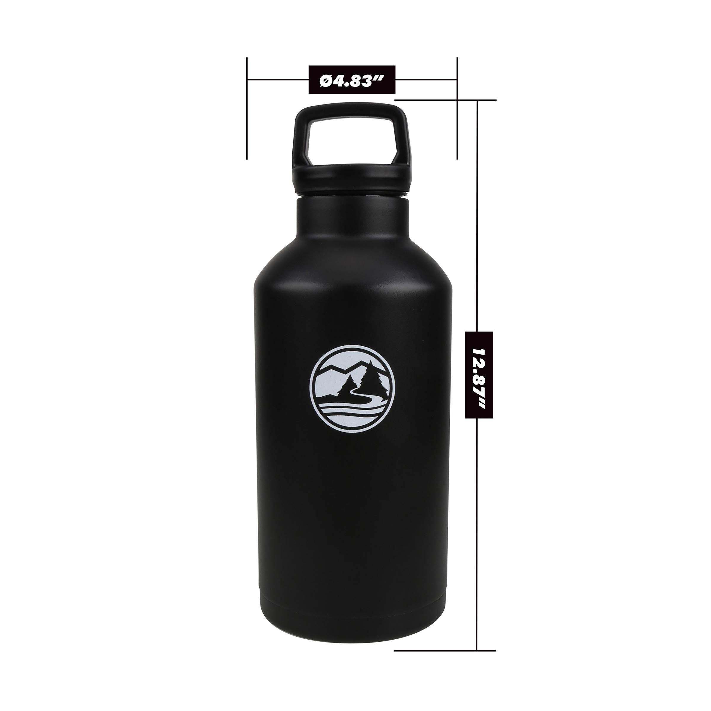 Tahoe Trails Water Bottle, 64 Oz, Black