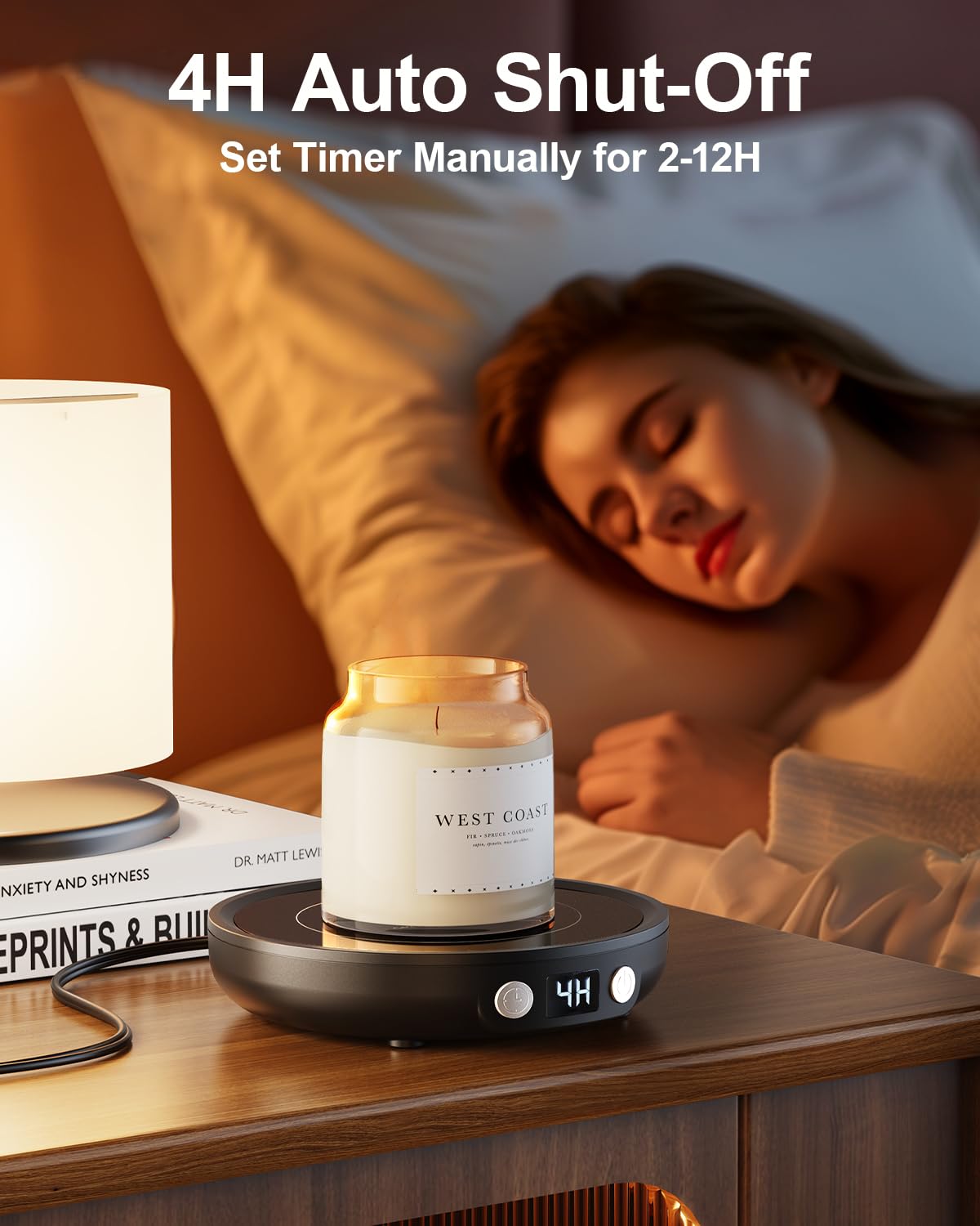 Sweetfull Mug Warmer, 36W Coffee Cup Warmer For Desk With 3-Temp Settings Display, 2-12H Timer, Candle Warmer Plate, Coffee Acce