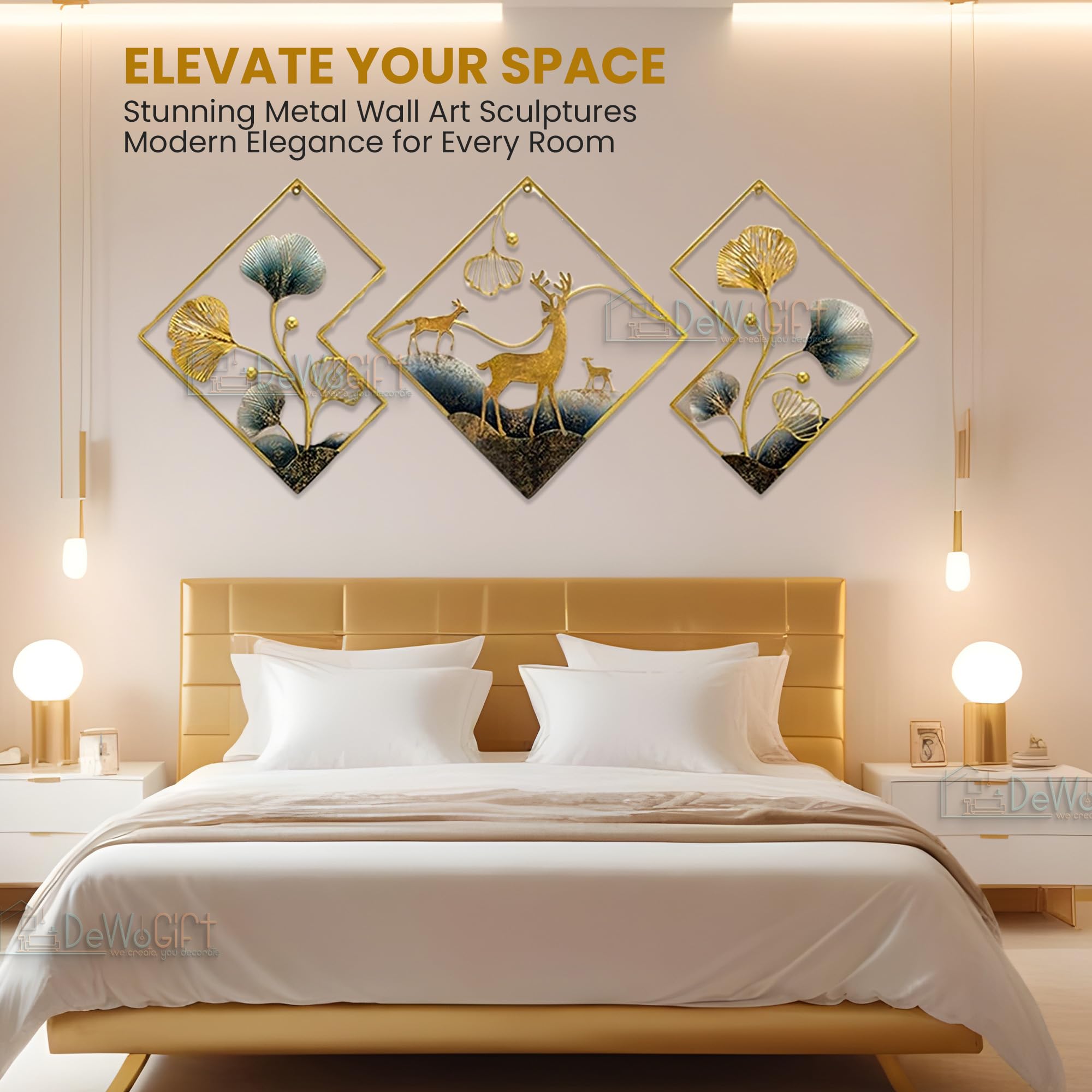 Design World Gifts And Interiors Metal Wall Decor Art Sculpture Hanging Decoration Items for Living Room Bedroom Office Hallway