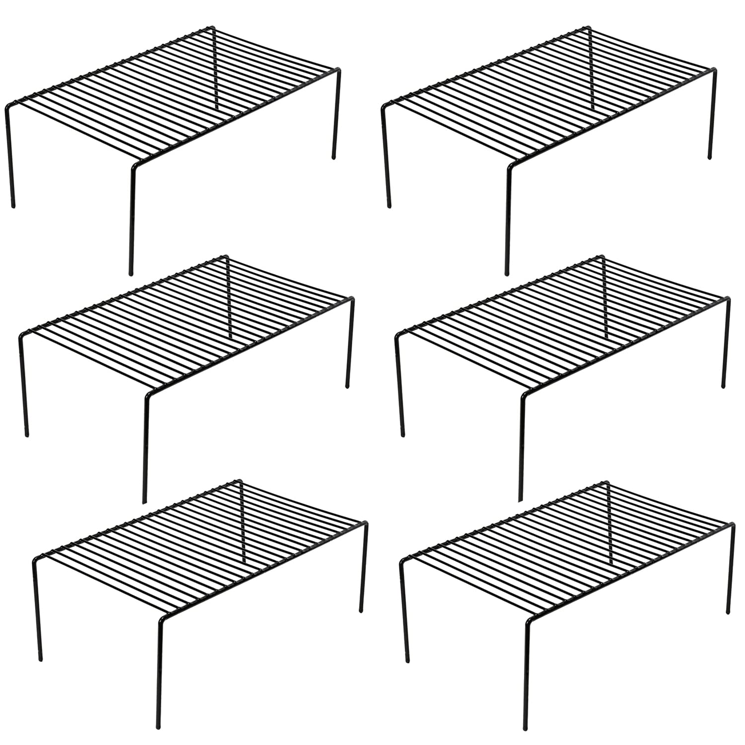 Gedlire Cabinet Storage Shelf Rack Set Of 6, Medium (13 X 9.4 Inch) Rustproof Metal Wire Kitchen Cabinet Organizer And Storage,