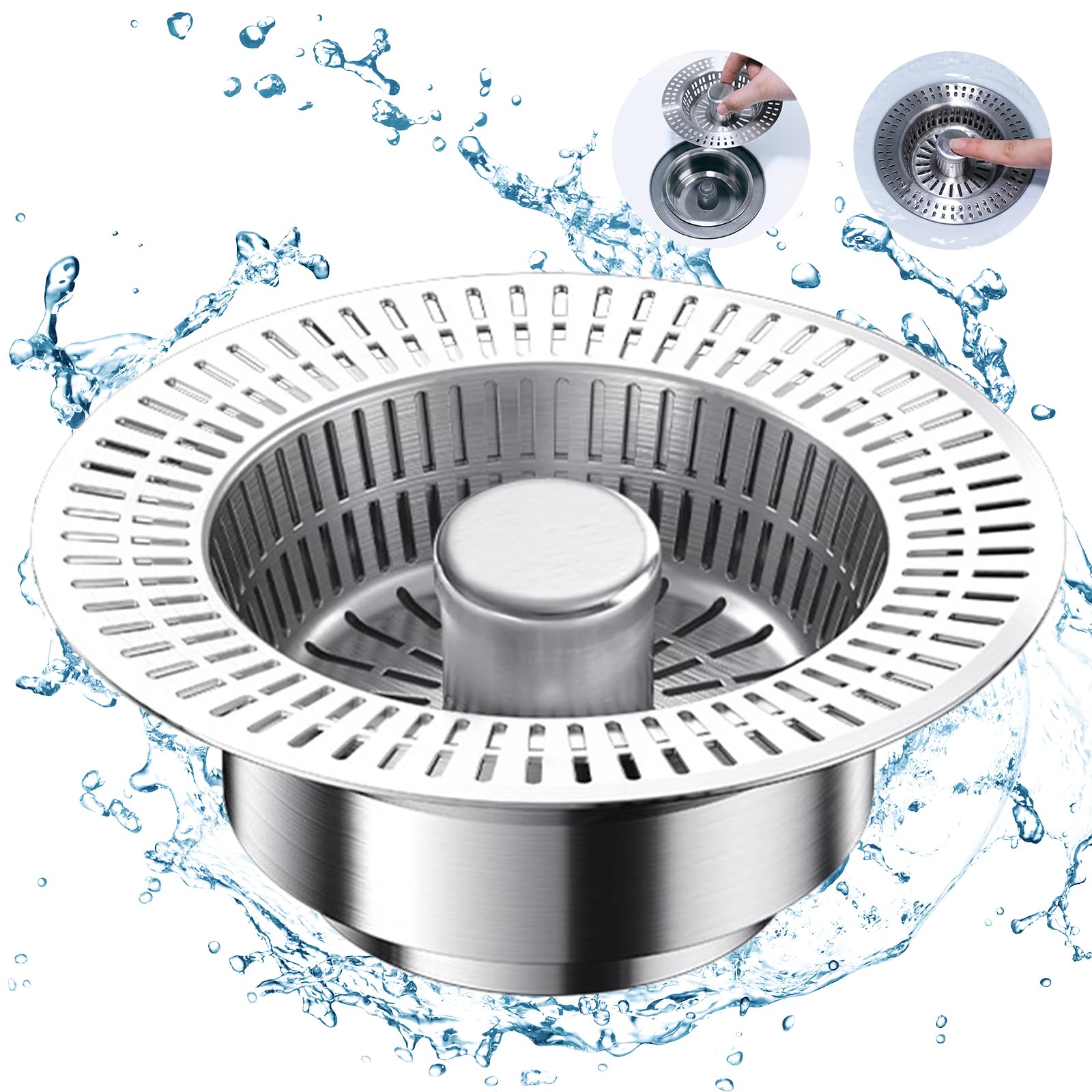 Aaeje?2024 New Upgrade? 3 In 1 Kitchen Sink Drain Strainer