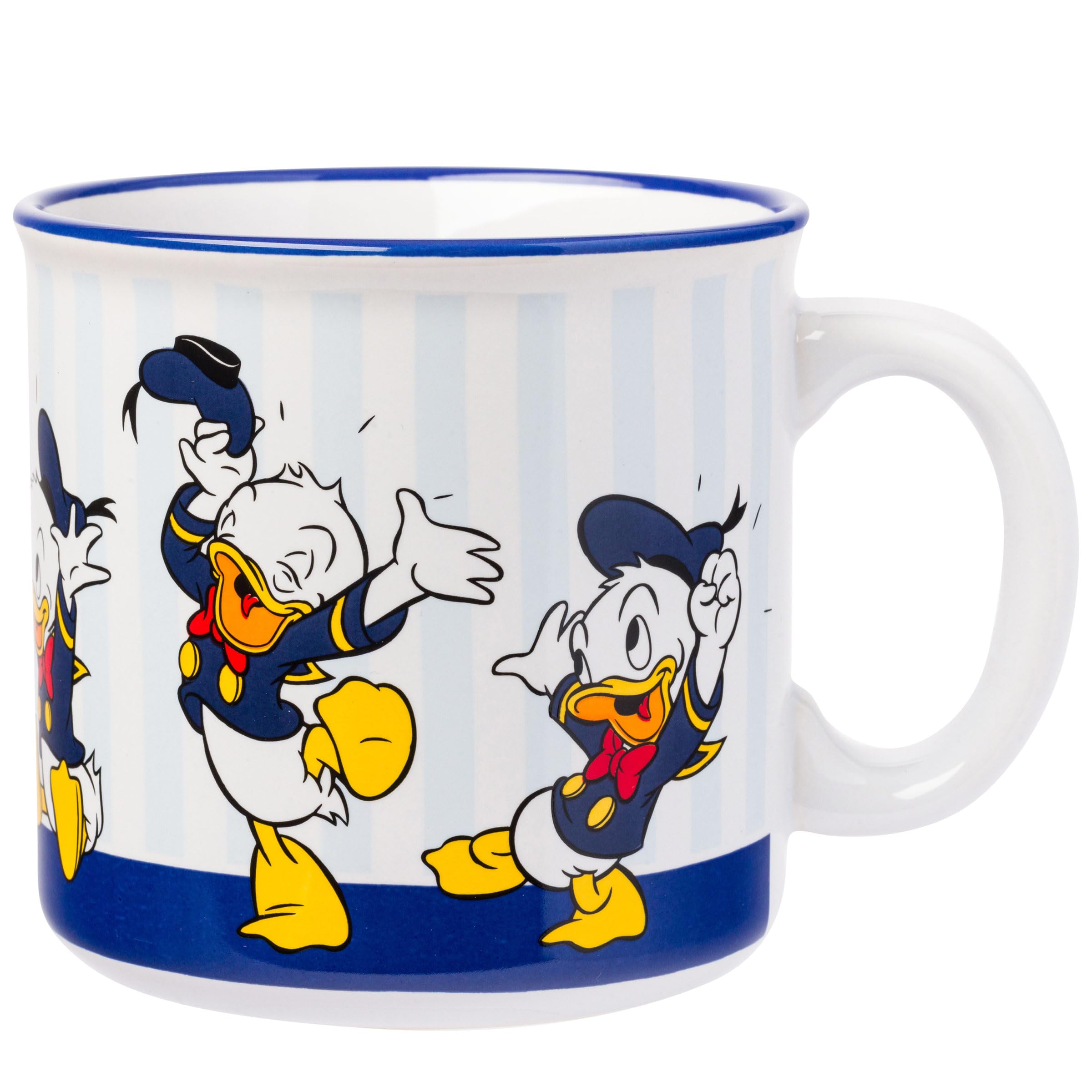Silver Buffalo Disney Donald Duck Featuring Huey, Dewey, And Louie Ceramic Camper Mug, 20 Ounces