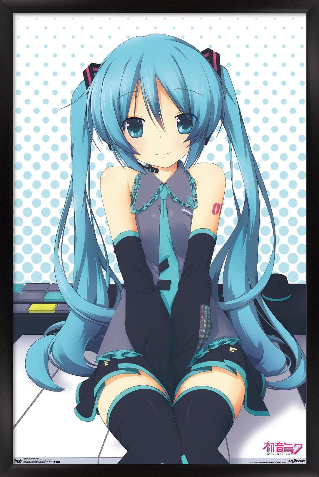 Trends International Hatsune Miku - Keys Wall Poster, 22.375'' X 34'', Black Framed Version