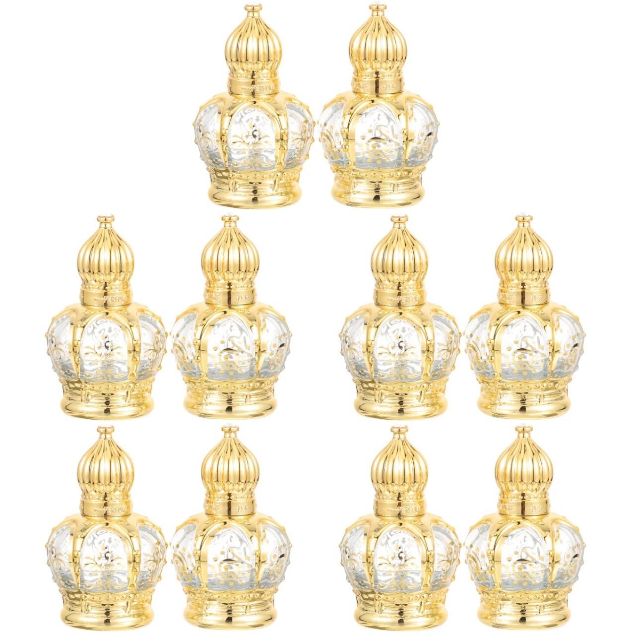 Housoutil 10 pcs Refillable Sample On Container,Vintage Perfume Bottles Middle Eastern Style Glass Roll on Bottles for Essential