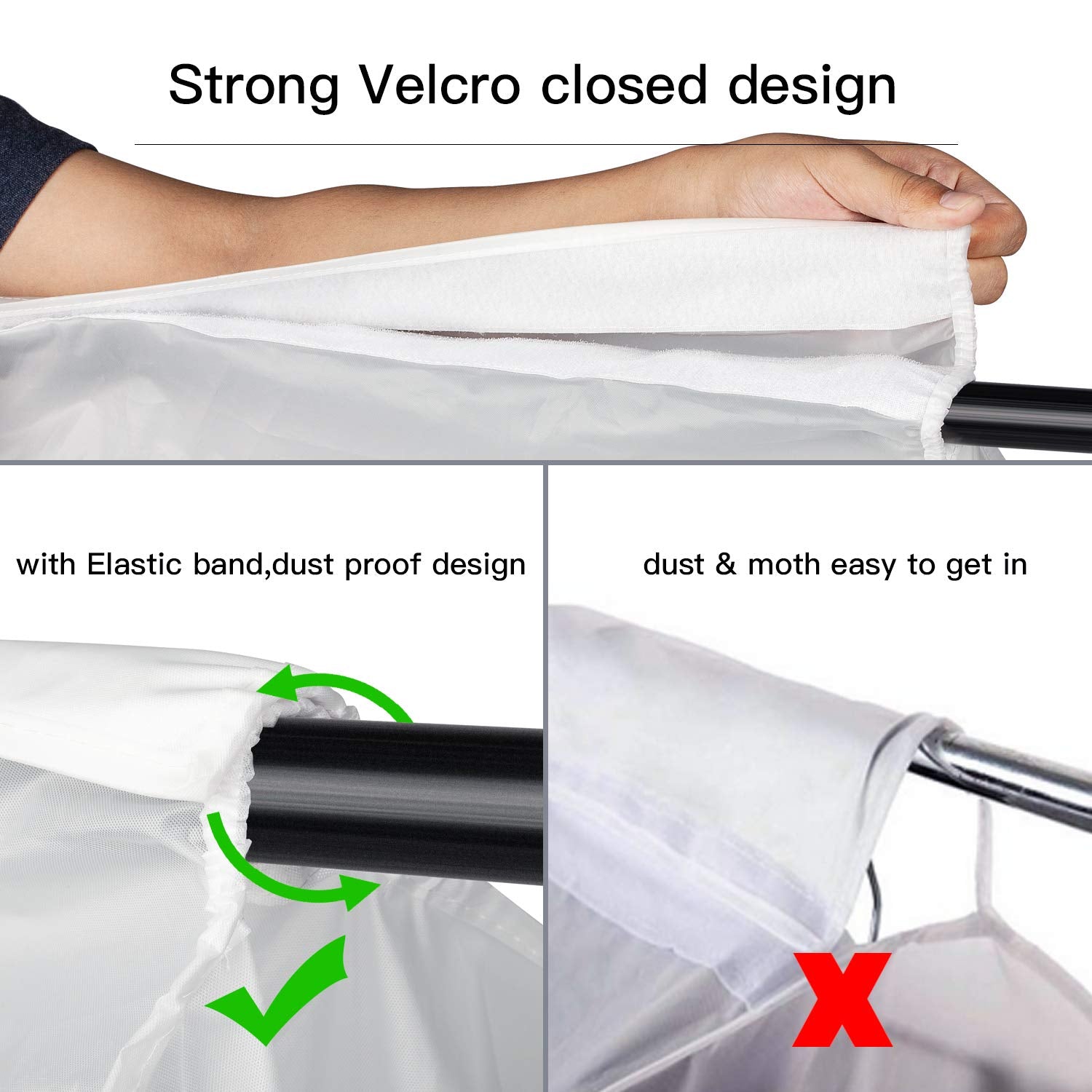 Zilink Hanging Clothes Bag Organizer 43 Inch-2 Pack Large Garment Bags Suit Bag For Storage Hanging Clothes Cover For Suit Coats