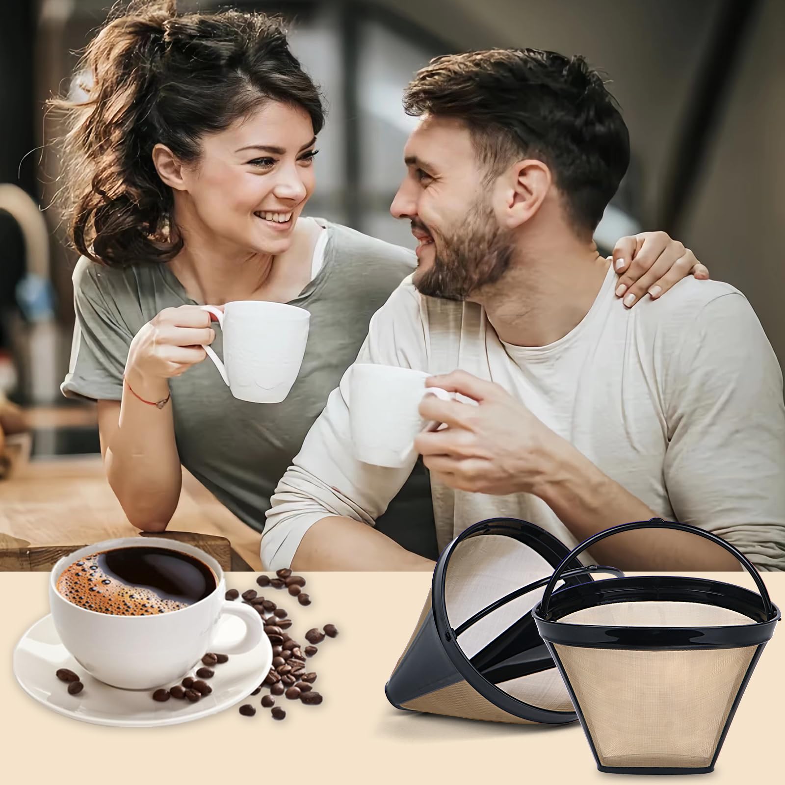 Bouaida Reusable Coffee Filters, Ninja Coffee Filter, Permanent Coffee Filter 4, Used For Replacing The Ninja Coffee Bar Brewer,