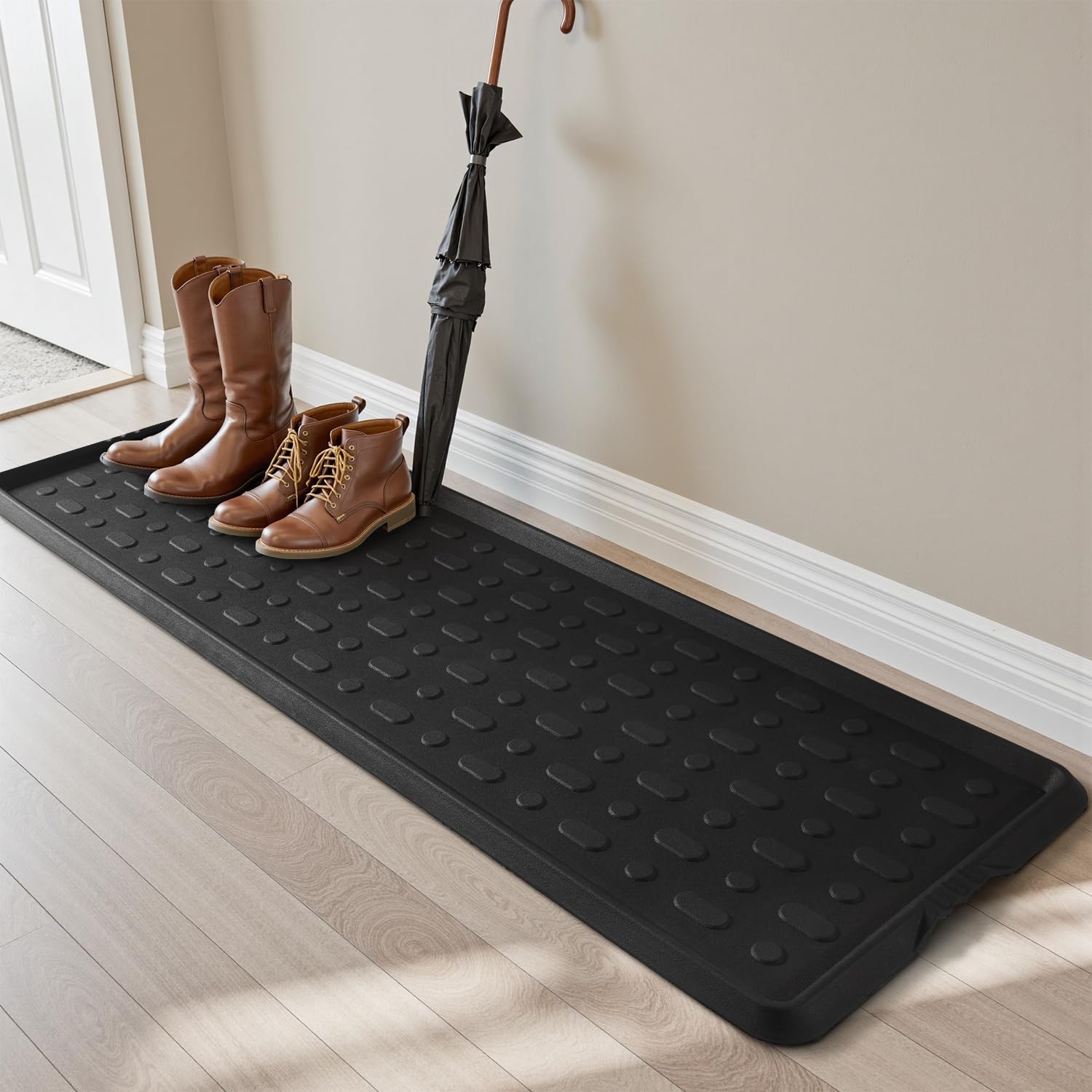Tchdio Durable Rubber Boot Tray And Shoe Mat For Entryway - Heavy Duty Waterproof Shoe Tray Organizer, Non Slip Boot Trays For F