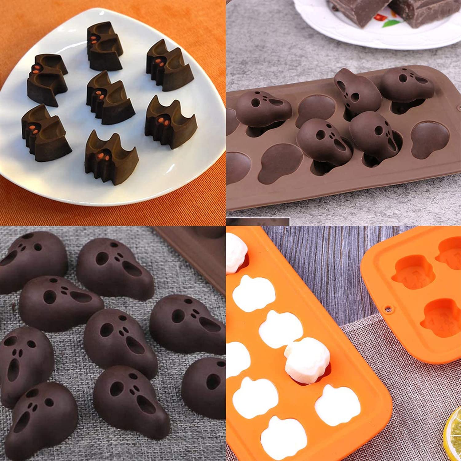 4 Pack Halloween Silicone Baking Molds