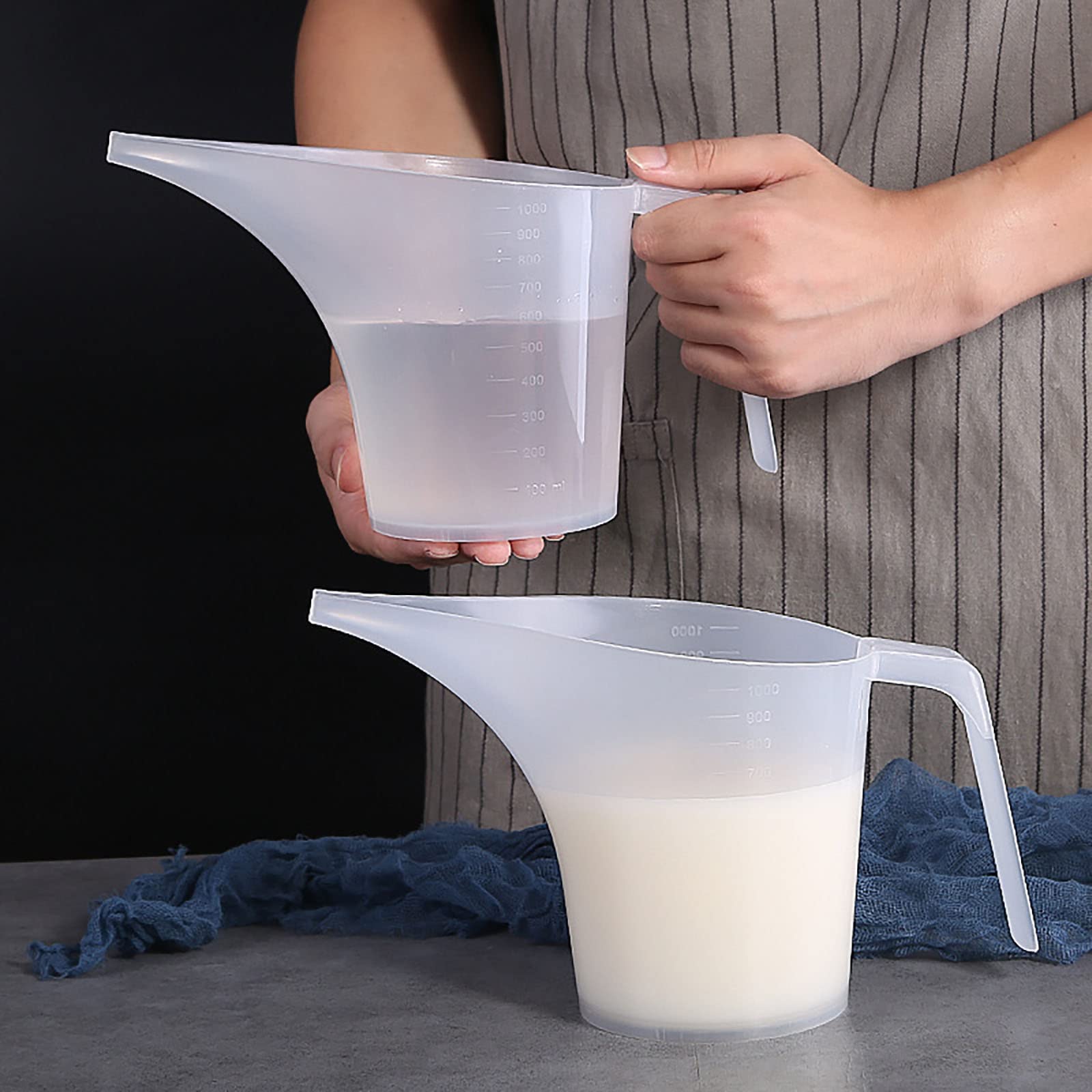 Wuweot 12 Pack Measuring Funnel Pitcher, 33Oz Easy Pour Measuring Cup With Long Spout For Soap Cakes Making, Filling Muffin Pans