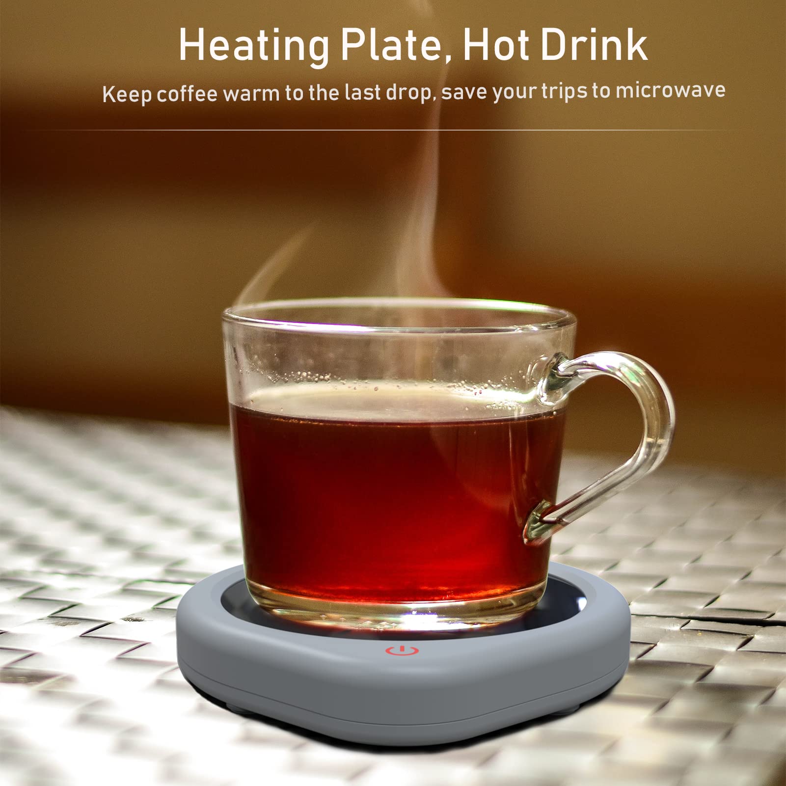 Coffee Mug Warmer, Cup Warmer With Auto Shut Off For Desk, Electric Beverage Tea Water Milk Warmer With Smart Temperature Settin