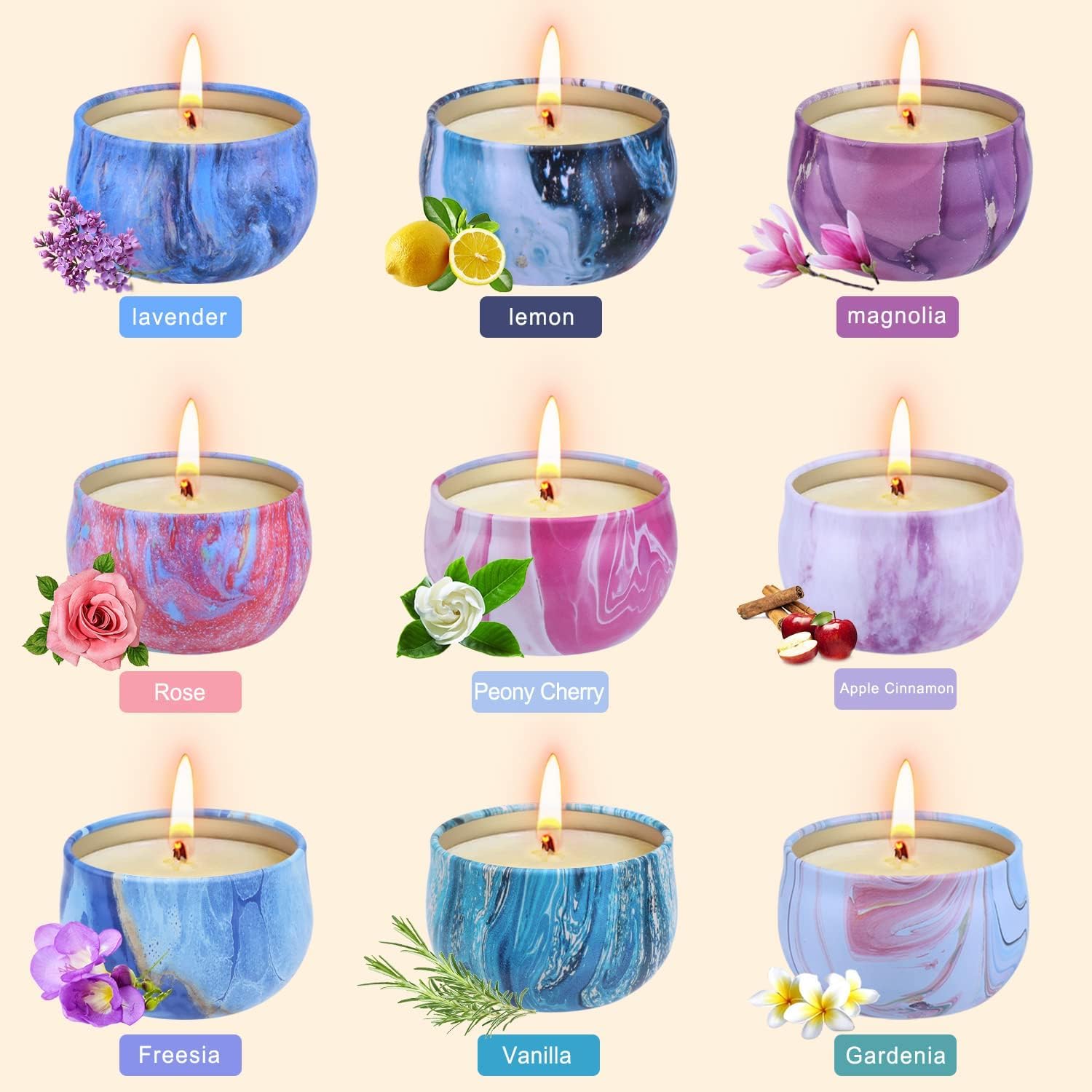 Furnizone Candles Gift Set for Women, Mothers Day Gifts for Mom from Daughter, Aromatherapy Soy Candles Pack, Mini Candle Set, B