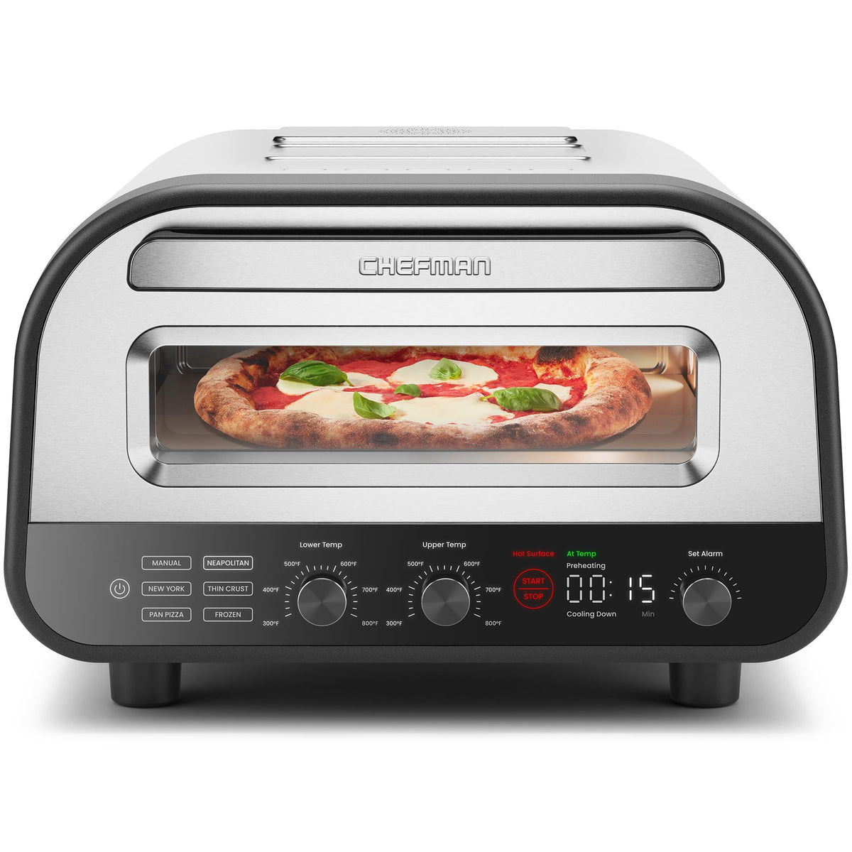 Chefman Indoor Pizza Oven - Makes 12 Inch Pizzas In Minutes, Heats Up To 800F - Countertop Electric Pizza Maker With 5 Touchscre